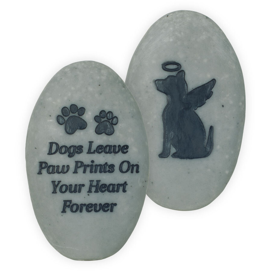 Pet Memorial Pocket Stone DOG Angel Paw Prints on your Heart 49885