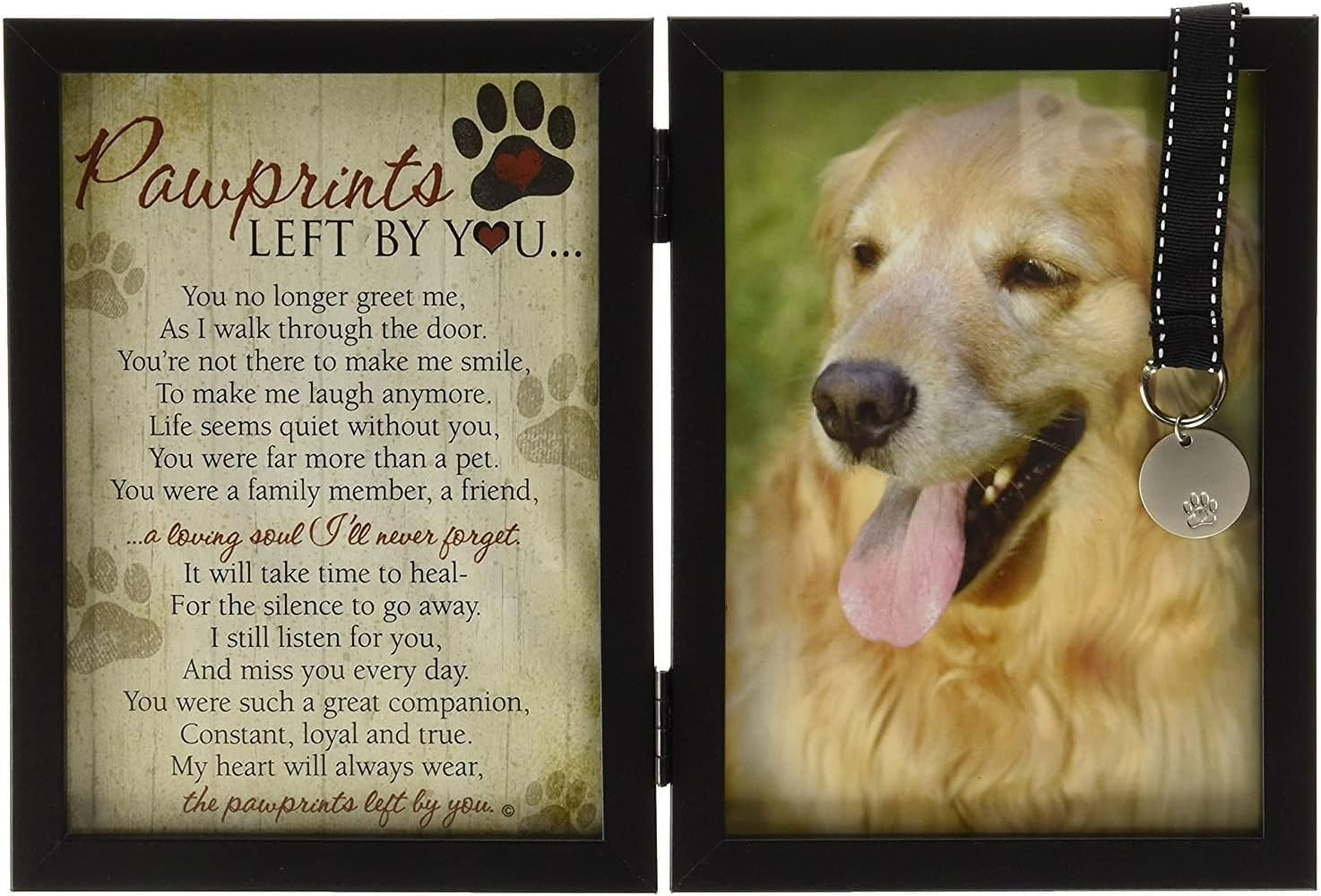 Pet Memorial Photo Frame – Sympathy Keepsake with Engravable Tag & Poem