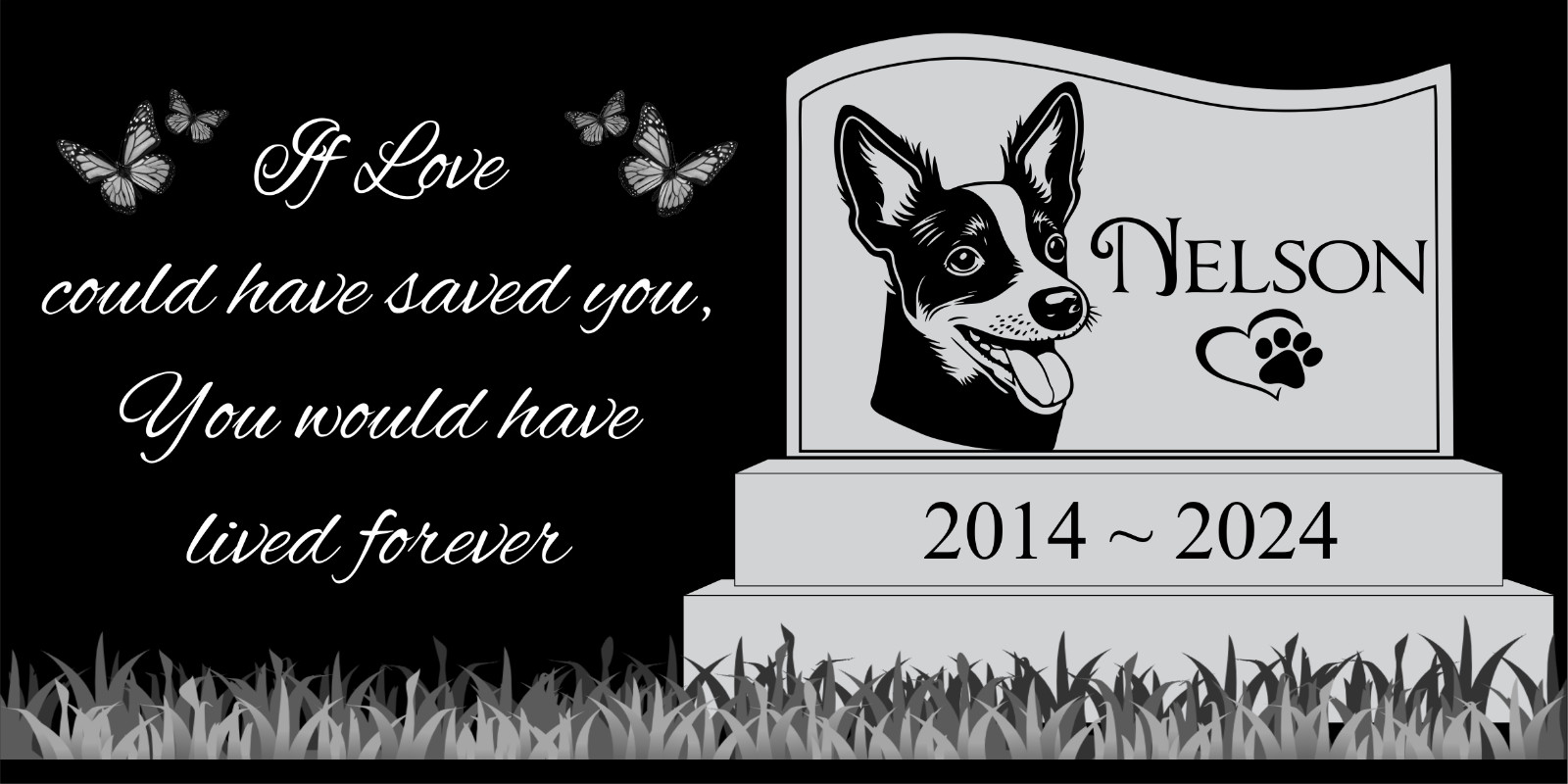 Pet memorial Engraved Marker, headstone Granite gravestone, Rottweiler dog