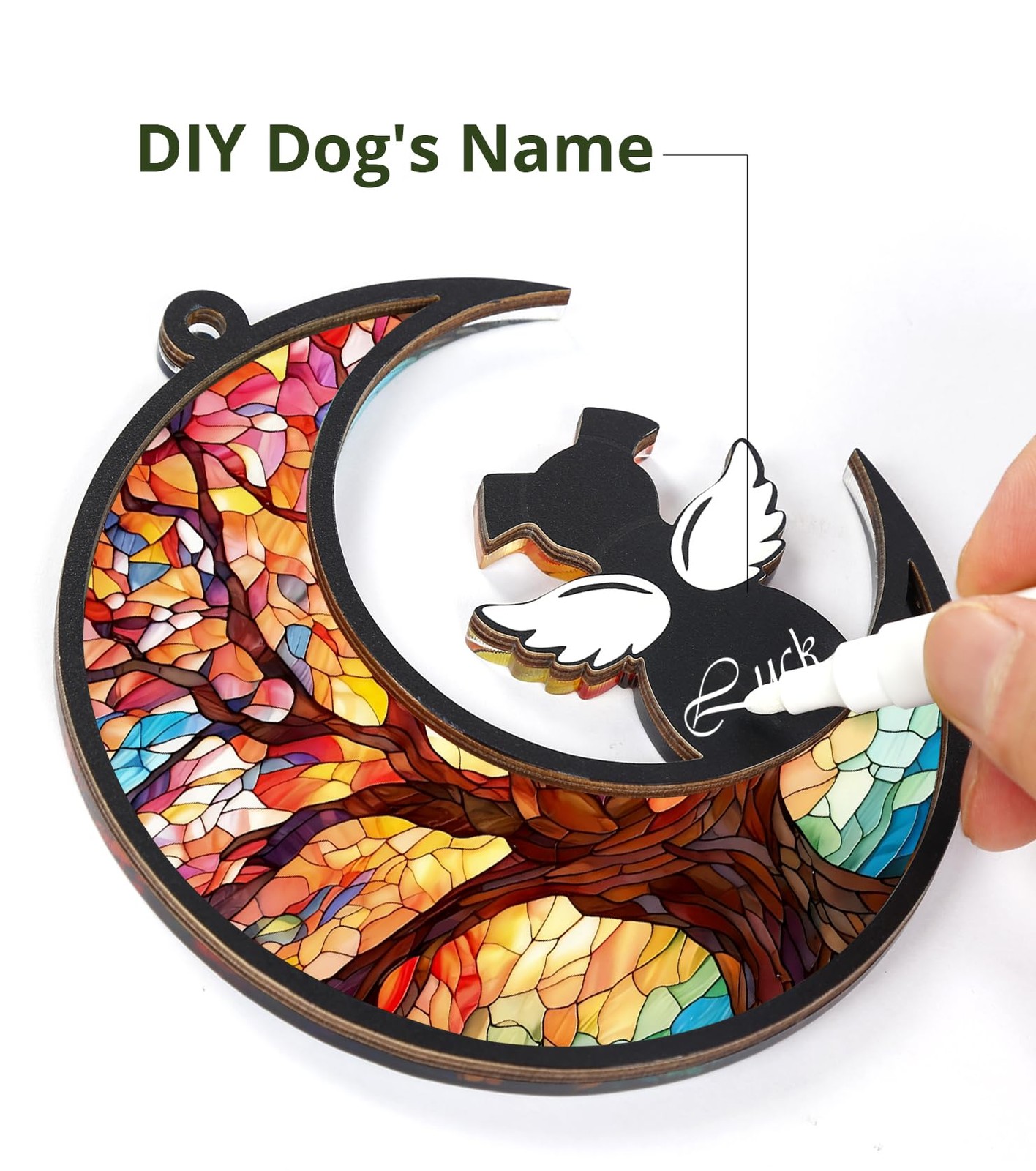 Dog Memorial Gifts for Loss of Dog，DIY Dog Angel Memorial Suncatcher,Dog Loss…