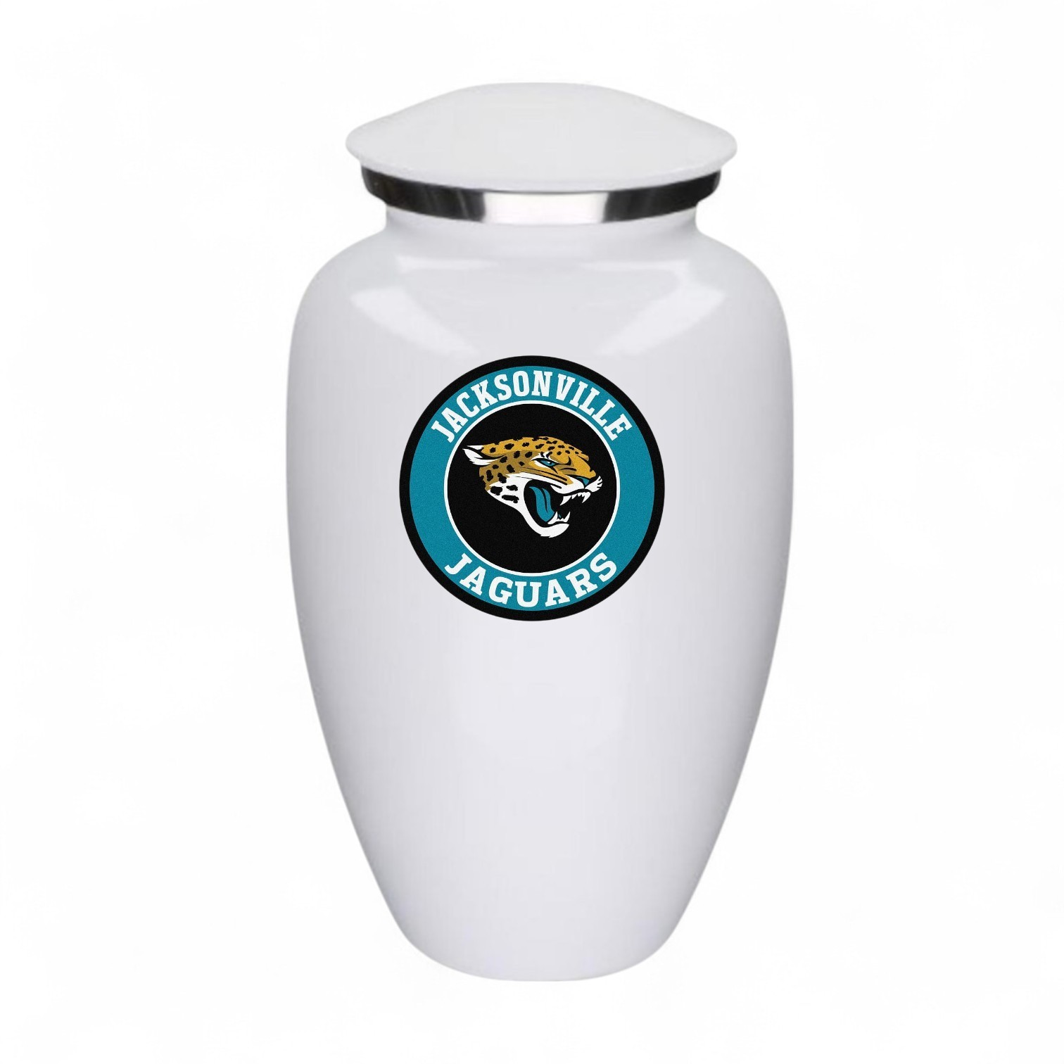 Jacksonville Football Theme Large Aluminum Cremation Urn Adult Human Ashes w/Bag