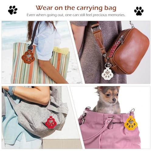 Pcs Pet Hair Keychain, Pet Paw Print Leather Keychain, Pet 6 Pet Fur Keepsake