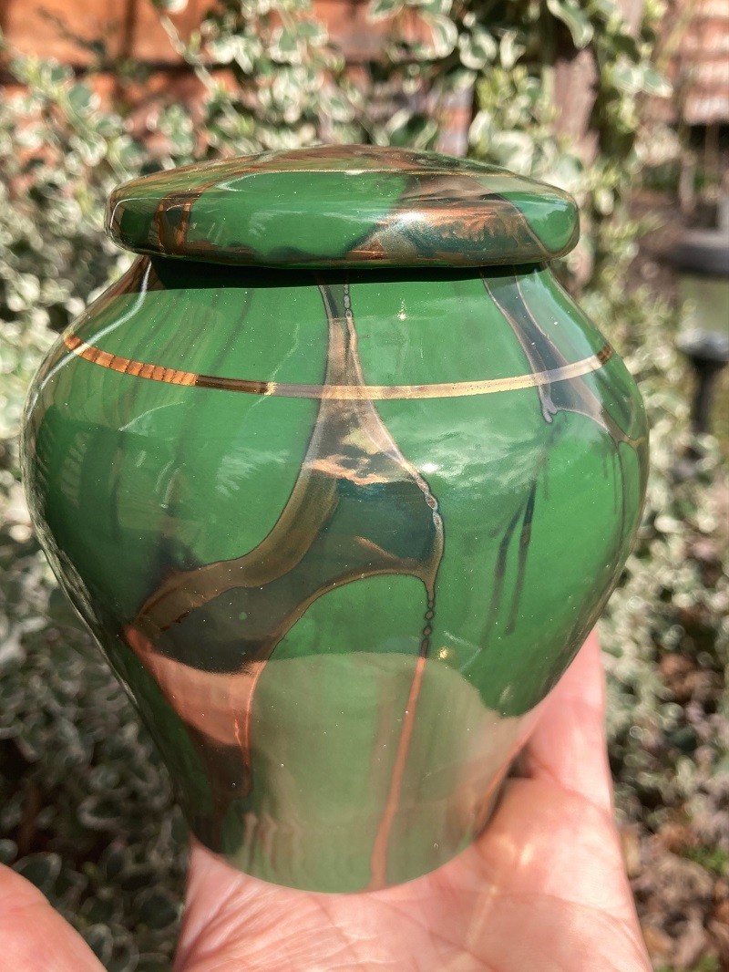 Handmade Ceramic Cremation Urn in Royal Purple, small size for pet ashes, 50 ci