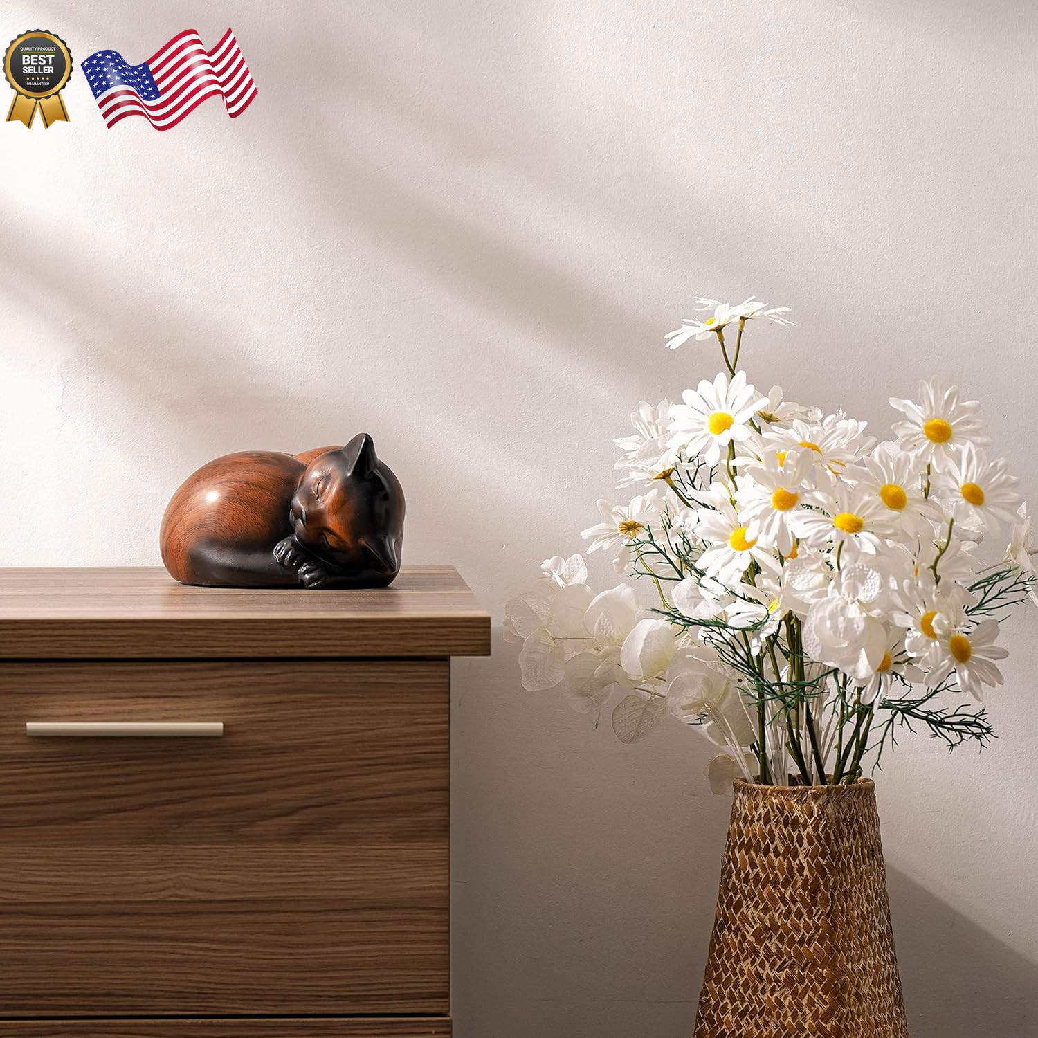 Sleeping Cat Resin Urn for Ashes Pet Cremation Urn for Small Animals FREE SHIP