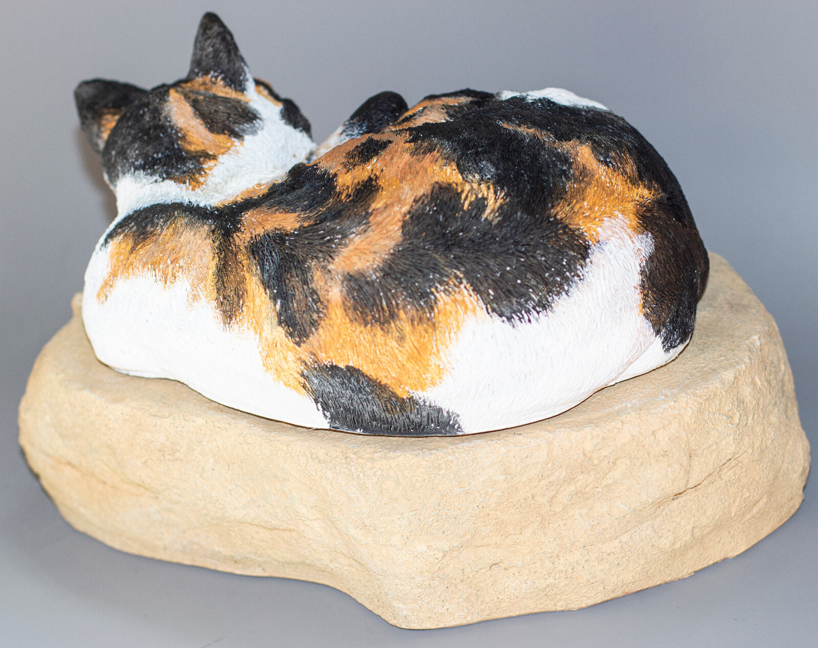 Pet Memorial Tombstone Grave Marker Plaque Cremation Urn Calico Cat Loss Tribute