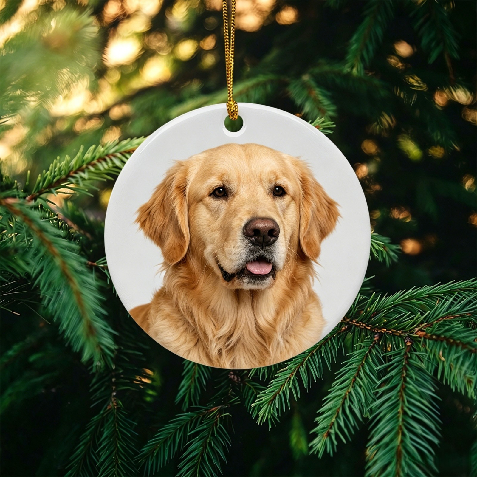 Round Double Sided Ceramic Pet Memorial Gift Personalized Pet Name & Picture