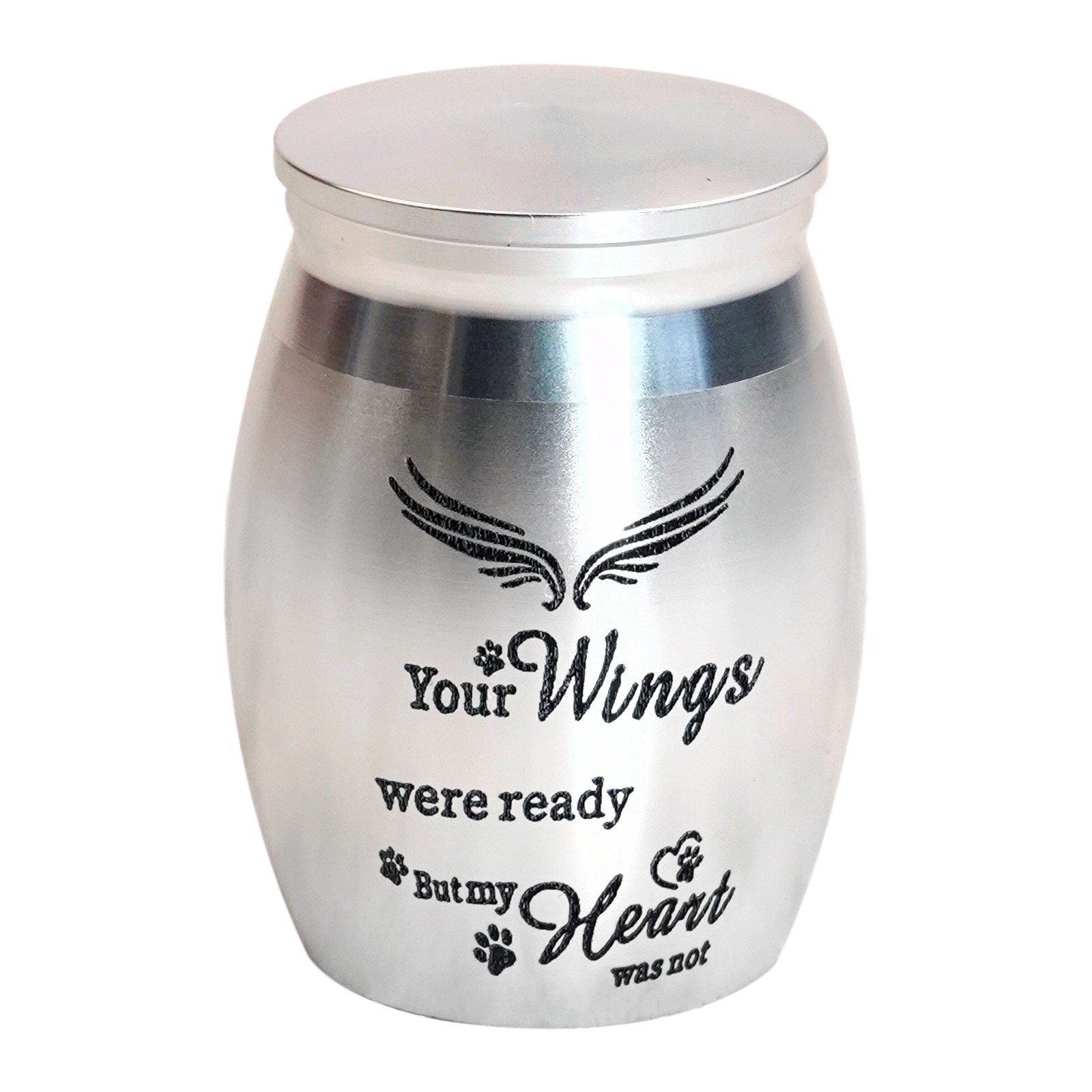 Mini Pet Memorial Small Urns 1.57 in for Dog Cat Ashes Stainless Steel (Silver)