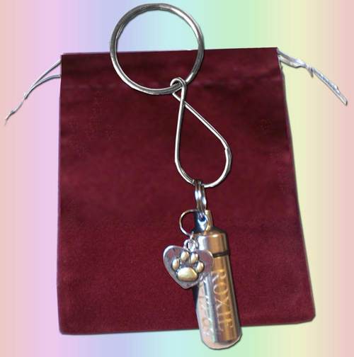 Engraved Pet Cremation Keepsake Urn Memorial W/ Paw Print Charm Dog Cat Any Pet