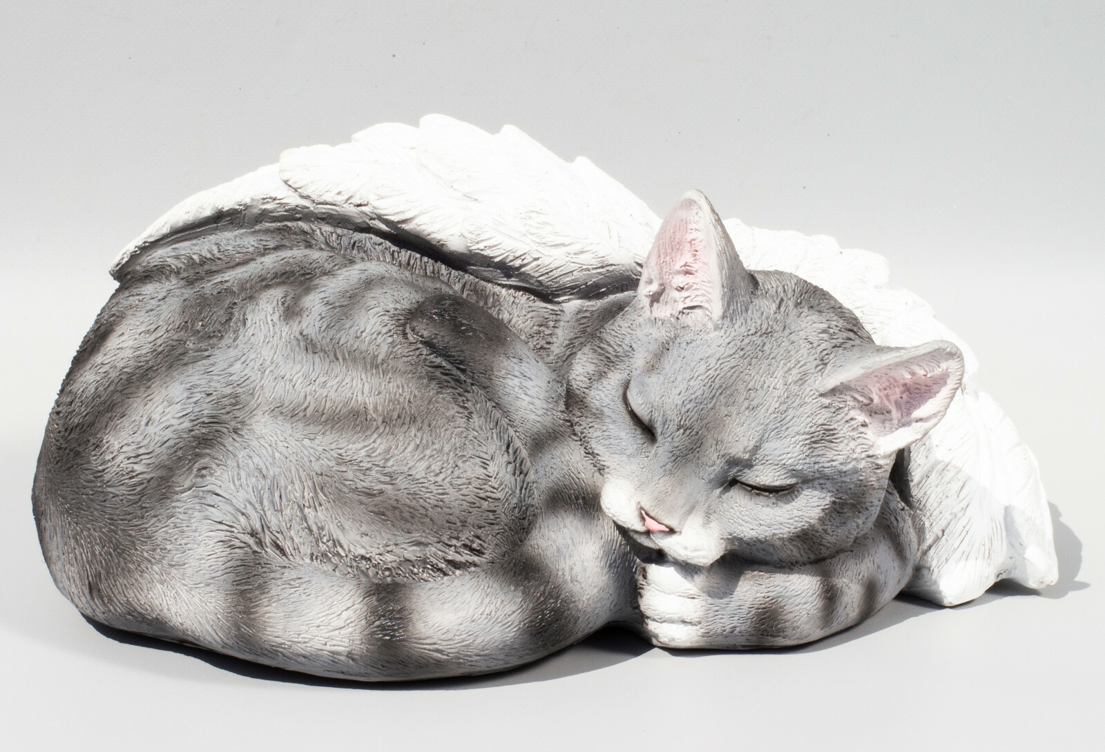Angel Wings Cat Memorial Statue Sleeping Pet Garden Decor Outdoor Custom Painted