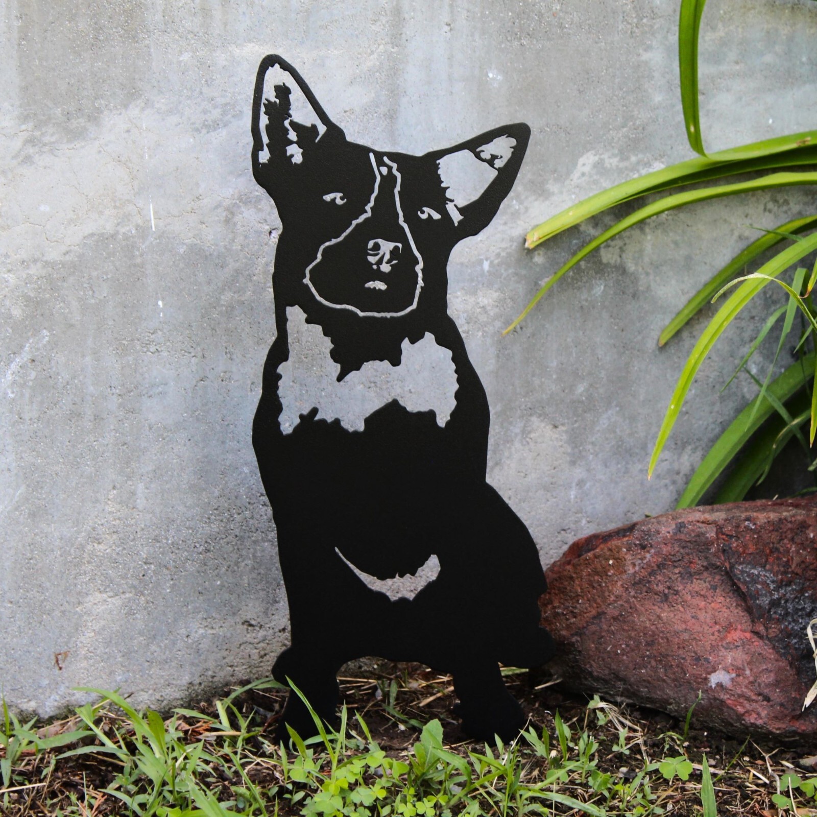 Australian Cattle Dog Black Metal Dog Silhouette