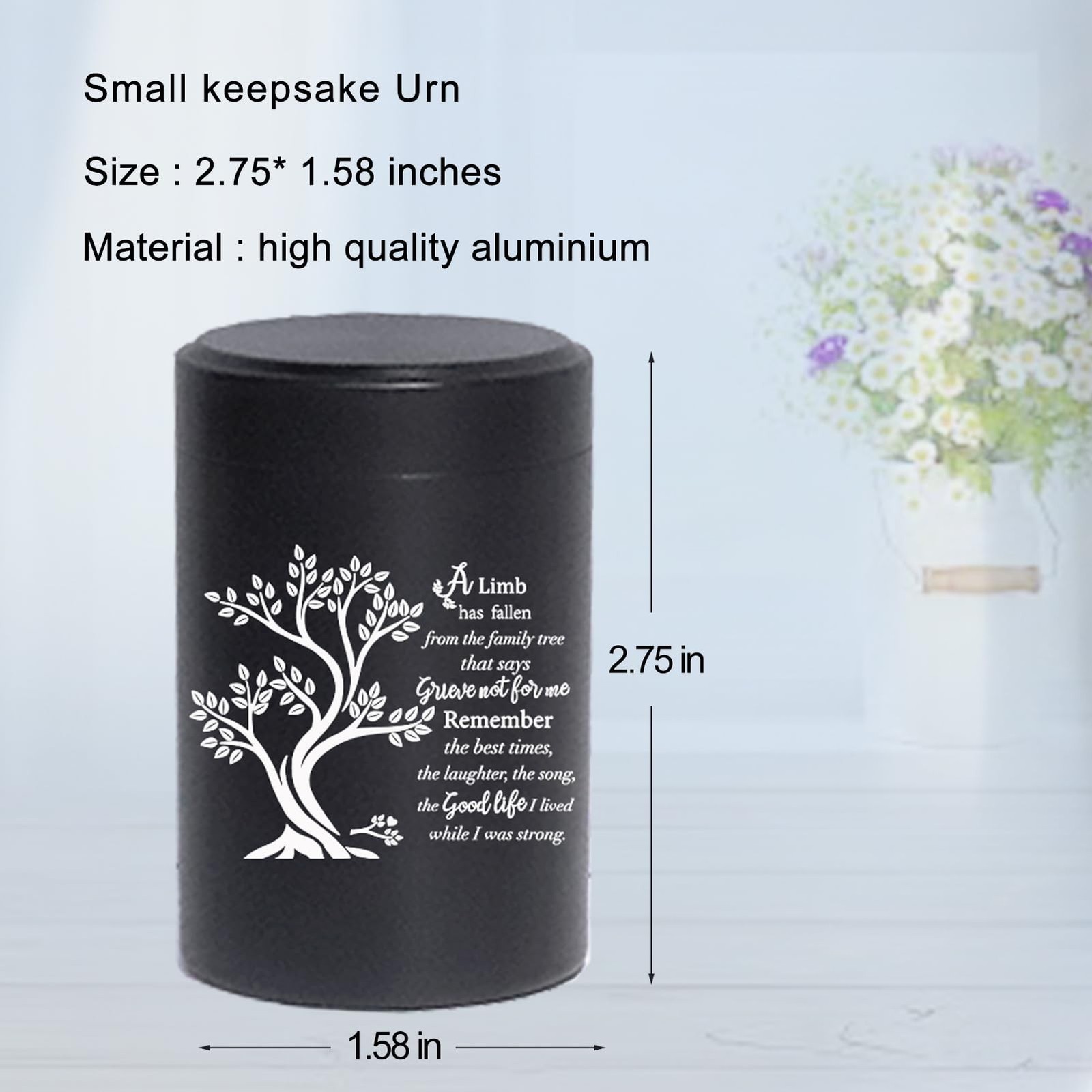 Small Aluminum Keepsake Urns for Human Ashes – Set of 4 Mini Memorial Urns – …