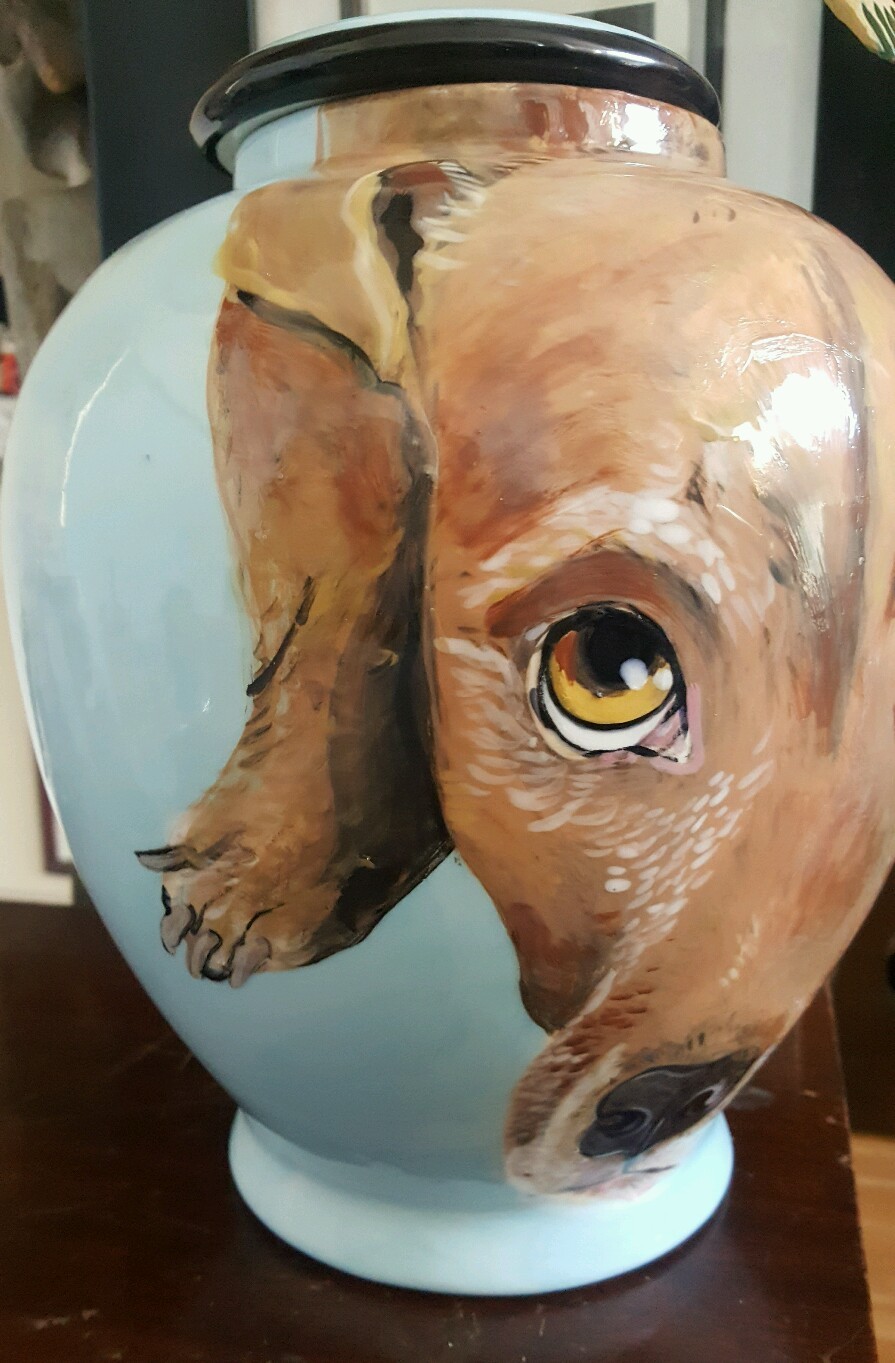 Custom Terrier Pet URN DOG cremation ALL BREEDS urns pet portrait PET pORTRAIT