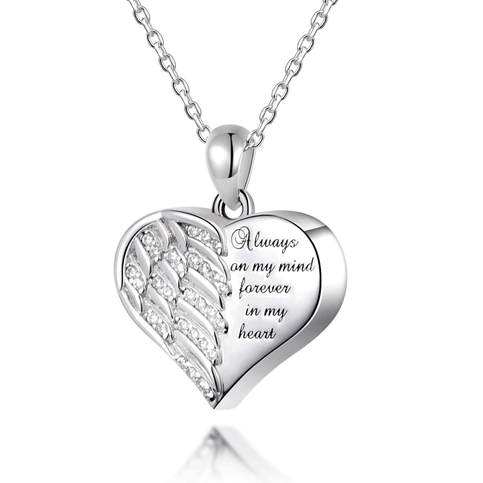 Jinlou Angel Ashes Necklace For Women 925 Sterling Silver Urn Pendant For Ashes