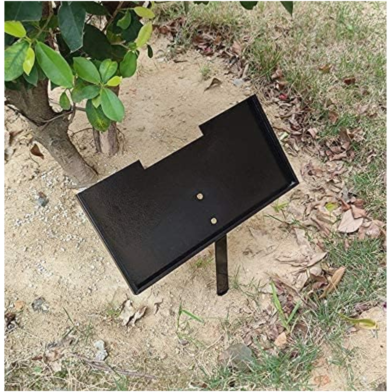 Elegant Grave Marker Stand for 16″ x 8″ Stones – Durable Black Steel Display