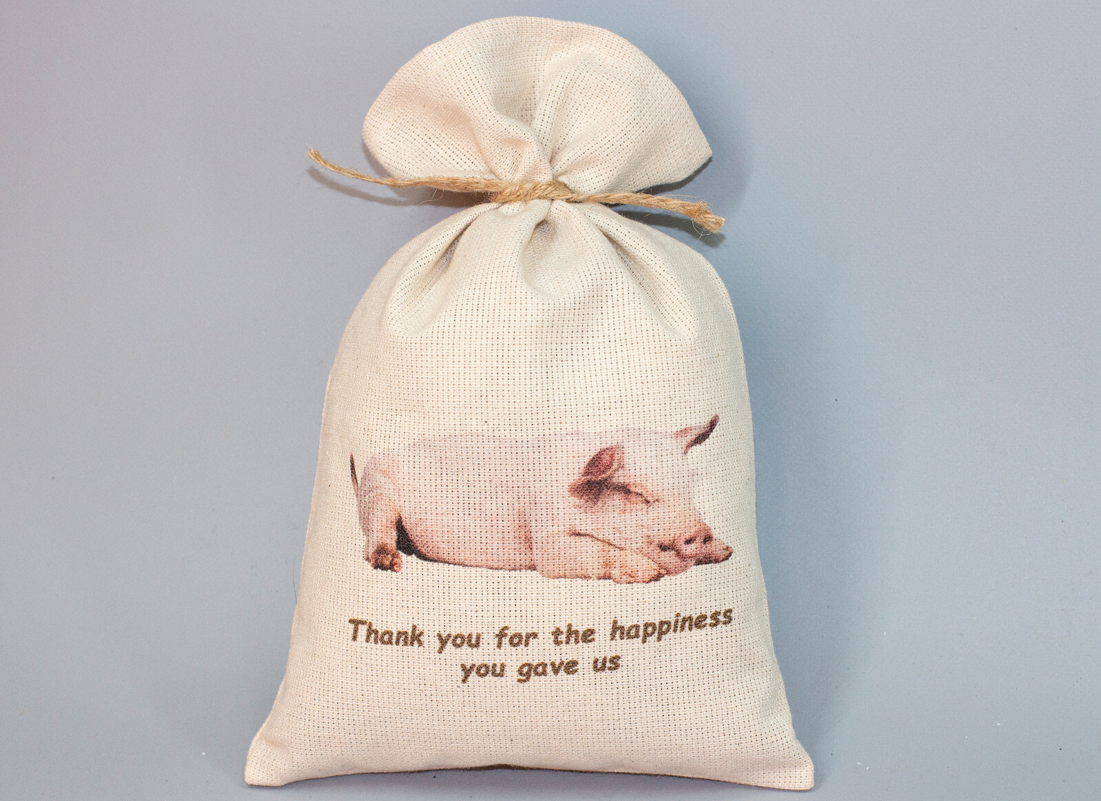 Tote Bag Pig Memorial Keepsake Decorative Fabric Pouch Ash Holder Sympathy Gifts