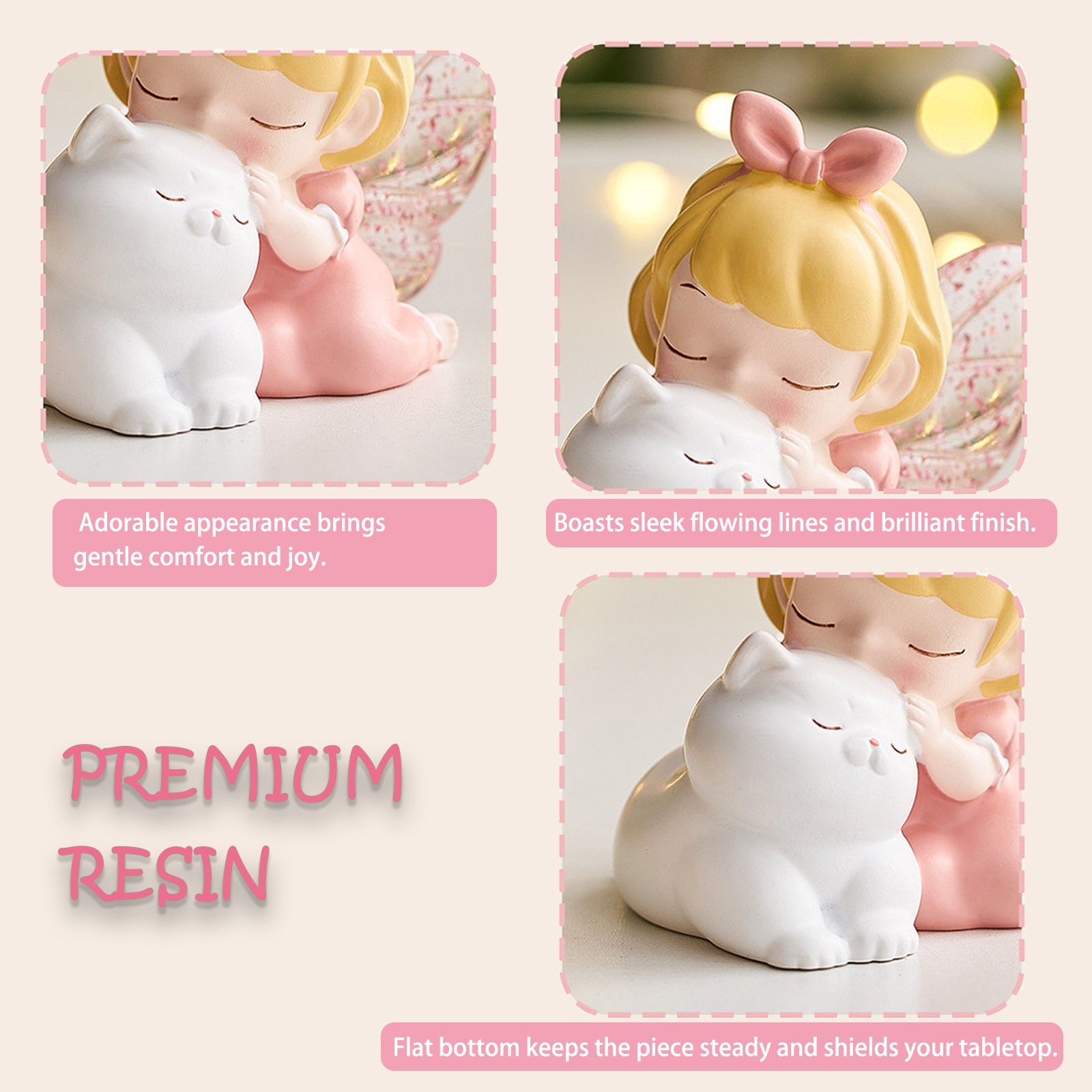 Pet Hair Memorial DIY Kit, Glass Keepsake & Paired with a Resin Angel Figurine