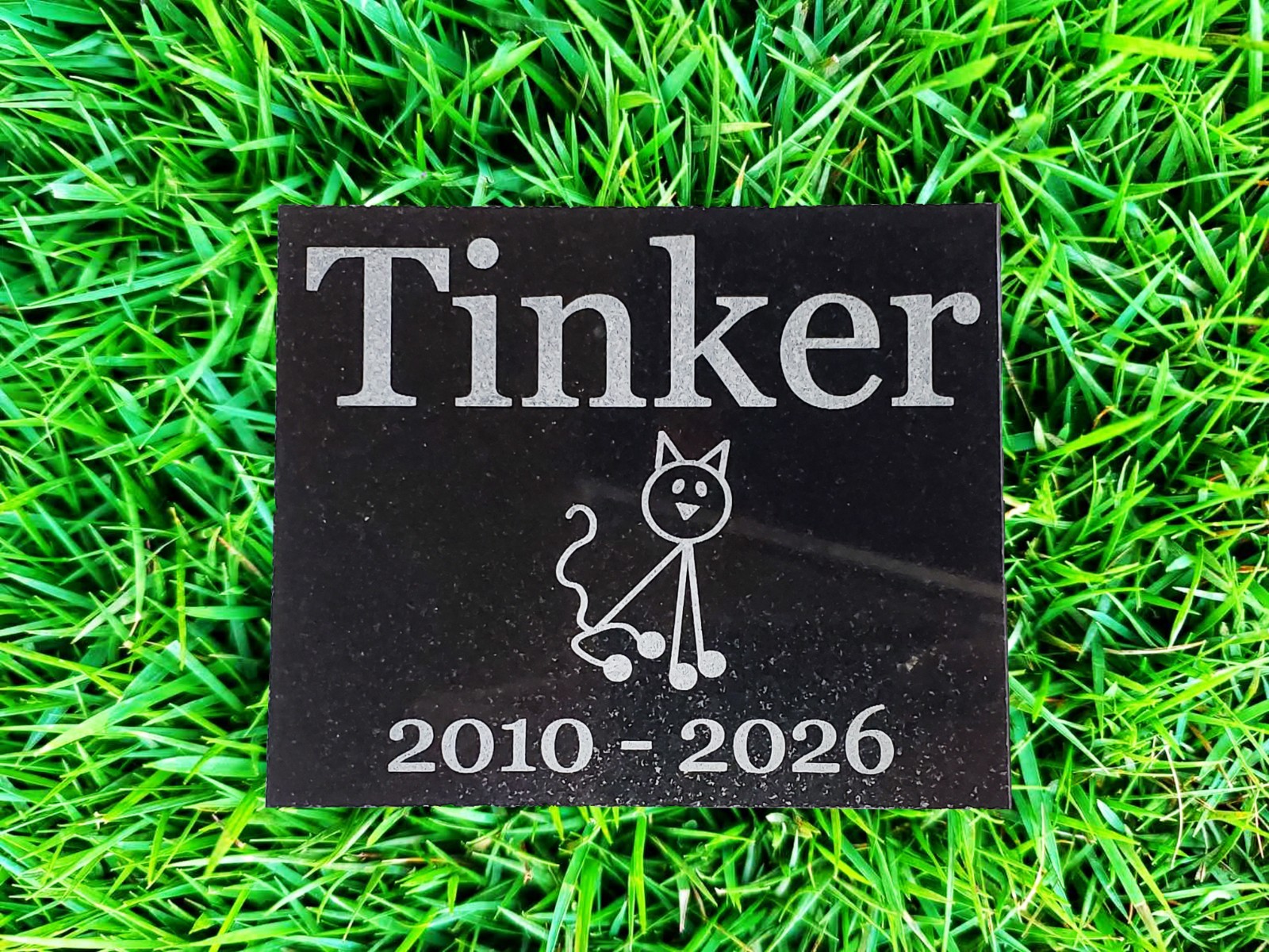 Personalized Cat Memorial Stone Plaque: Pet Loss Gift Garden Grave Marker A1