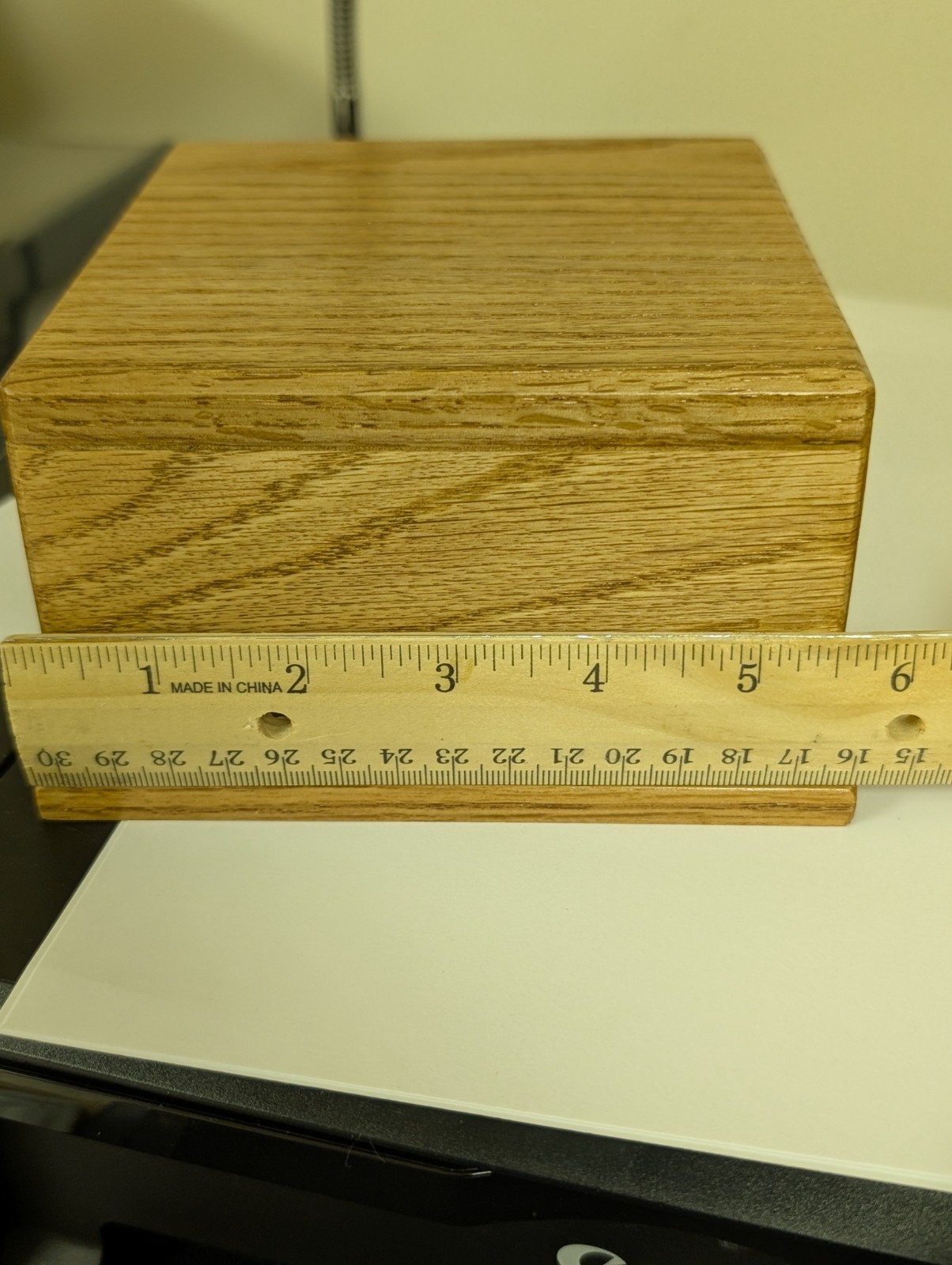 Pet Memorial Cremation Urn- Small Dog Or Cat – Solid Oak with Cherry Finish
