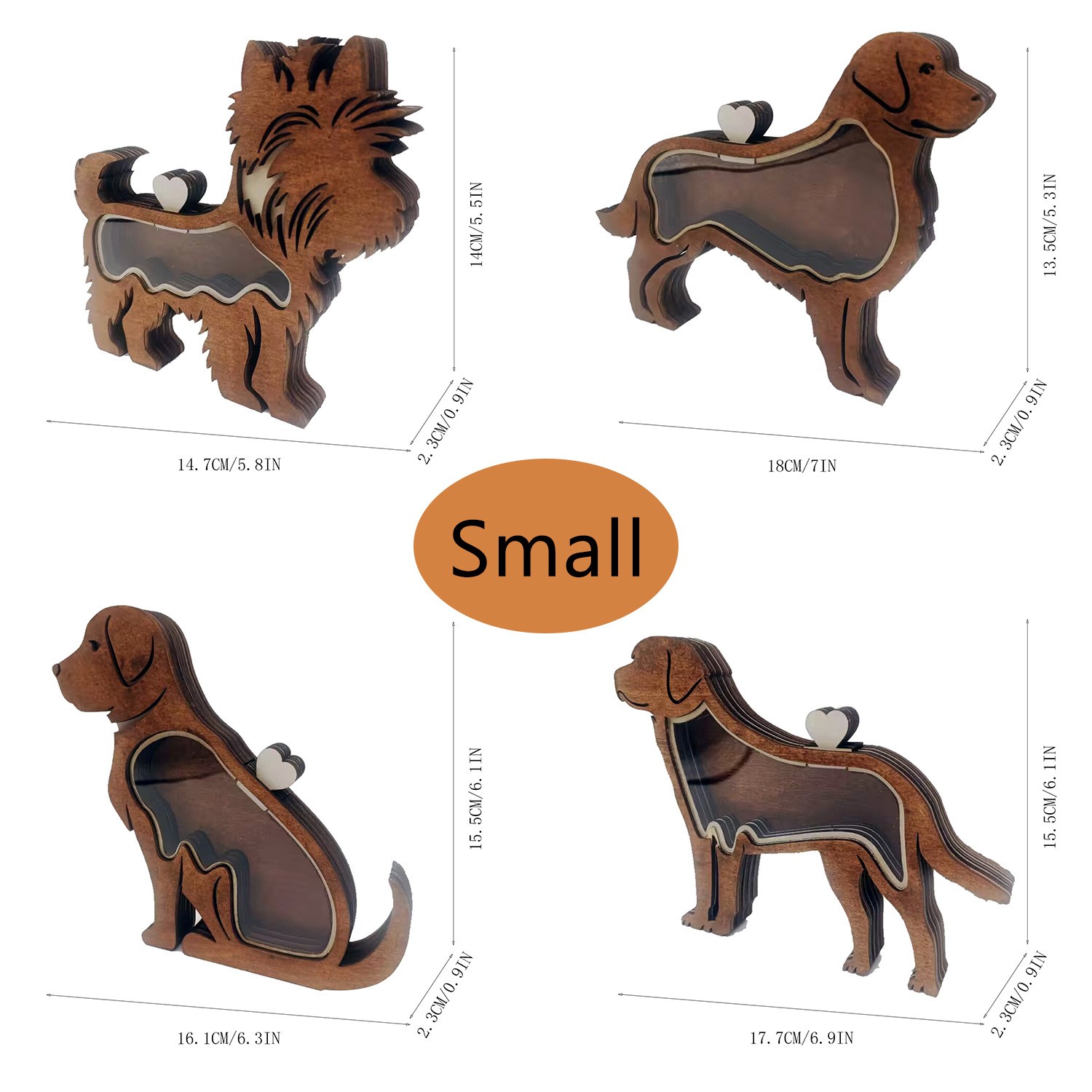 New Pet Fur Keepsake Box Personalized Wooden Dog Hair Memorial Shadow Box