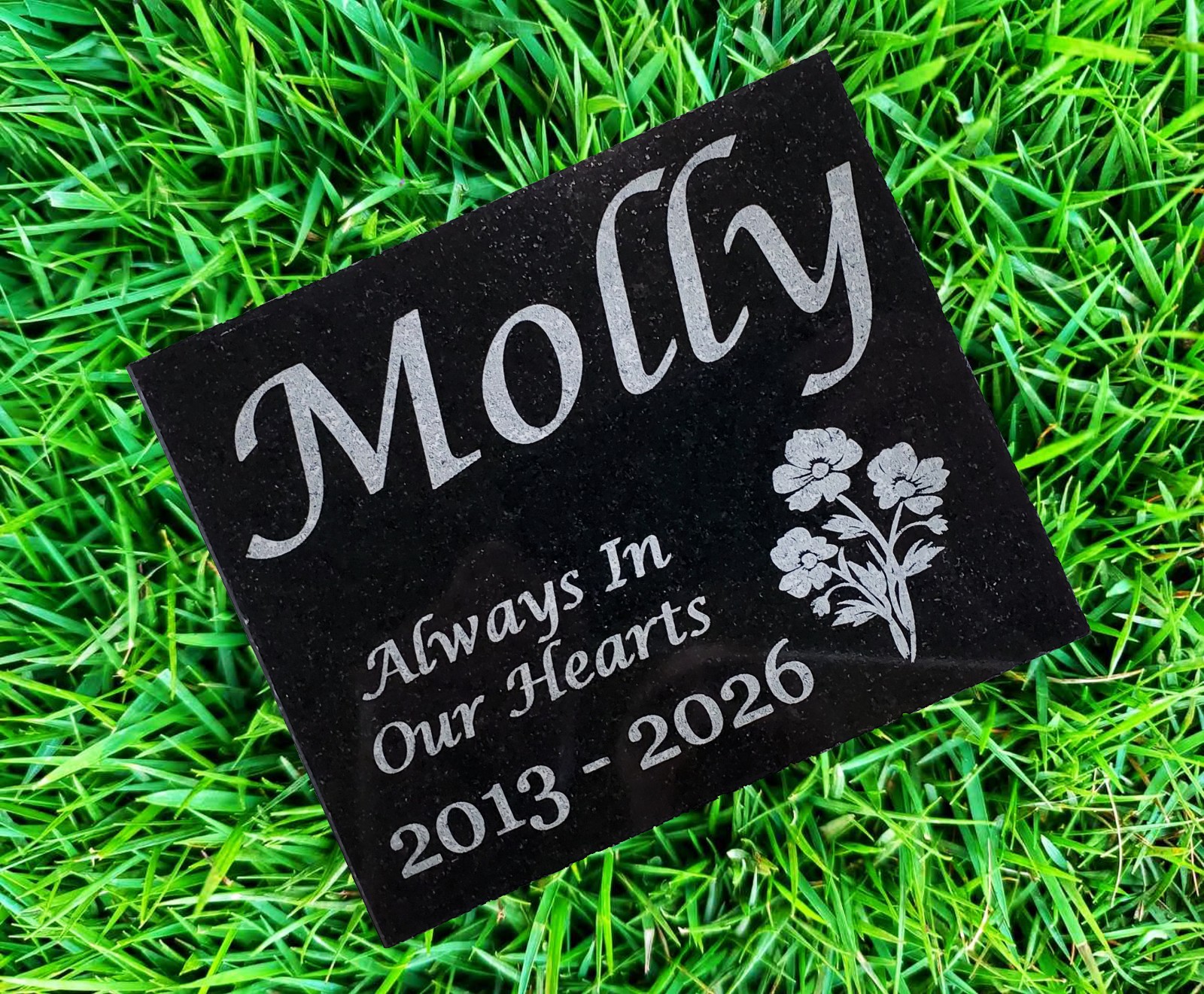Pet Memorial Grave Marker – Granite Garden Burial Plaque – Pet Loss Gift A6