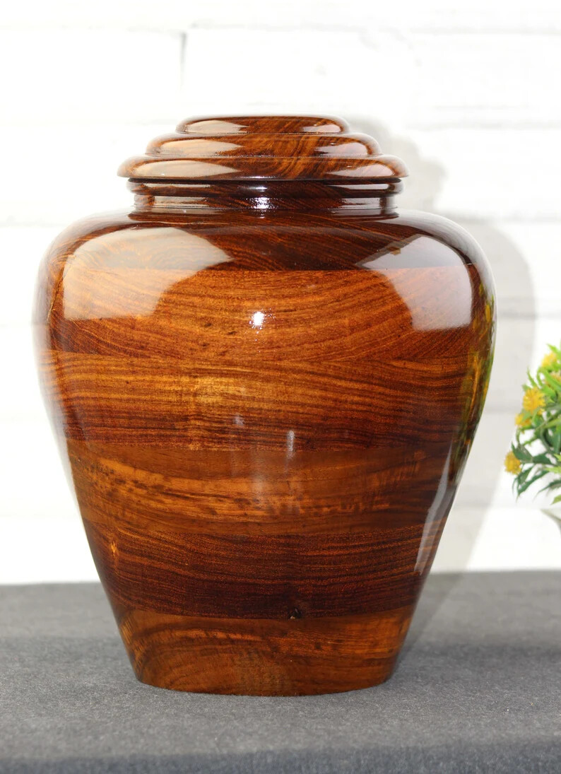 Wooden Urns for Human Ashes Adult Male Female – Cremation Urn Large Wood Urn Box