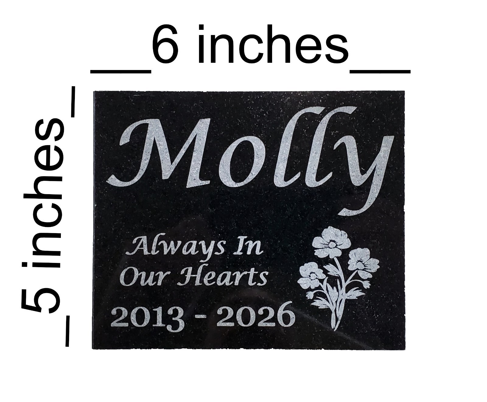 Pet Memorial Grave Marker – Granite Garden Burial Plaque – Pet Loss Gift A6