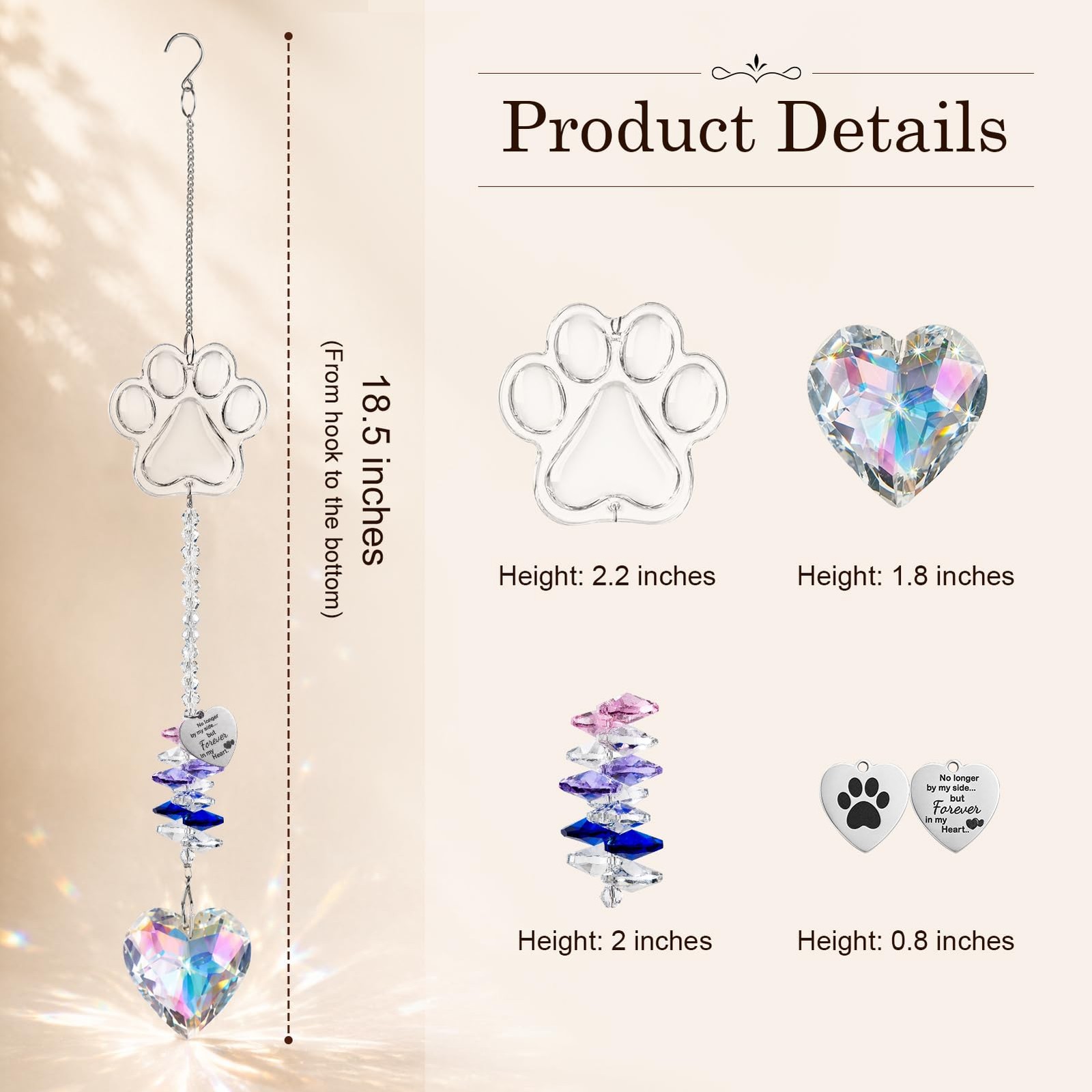 Pet Memorial Suncatcher, Dog Memorial Gifts | Loss of Dog Sympathy Gift, Cat …