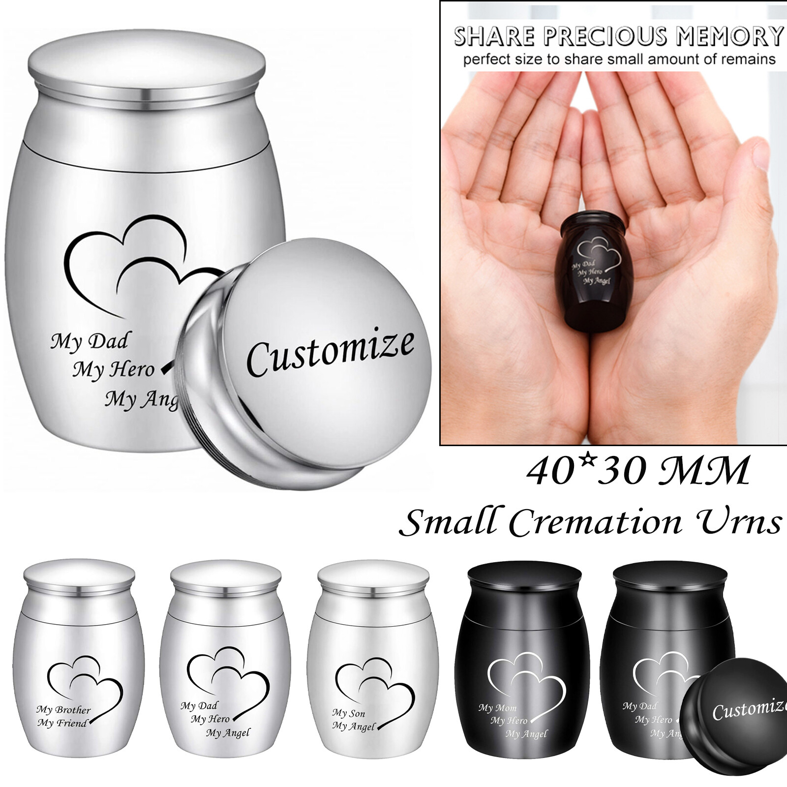 4*3CM Small Cremation Keepsake Urns for Human Ashes Mini Cremation Ashes For Urn