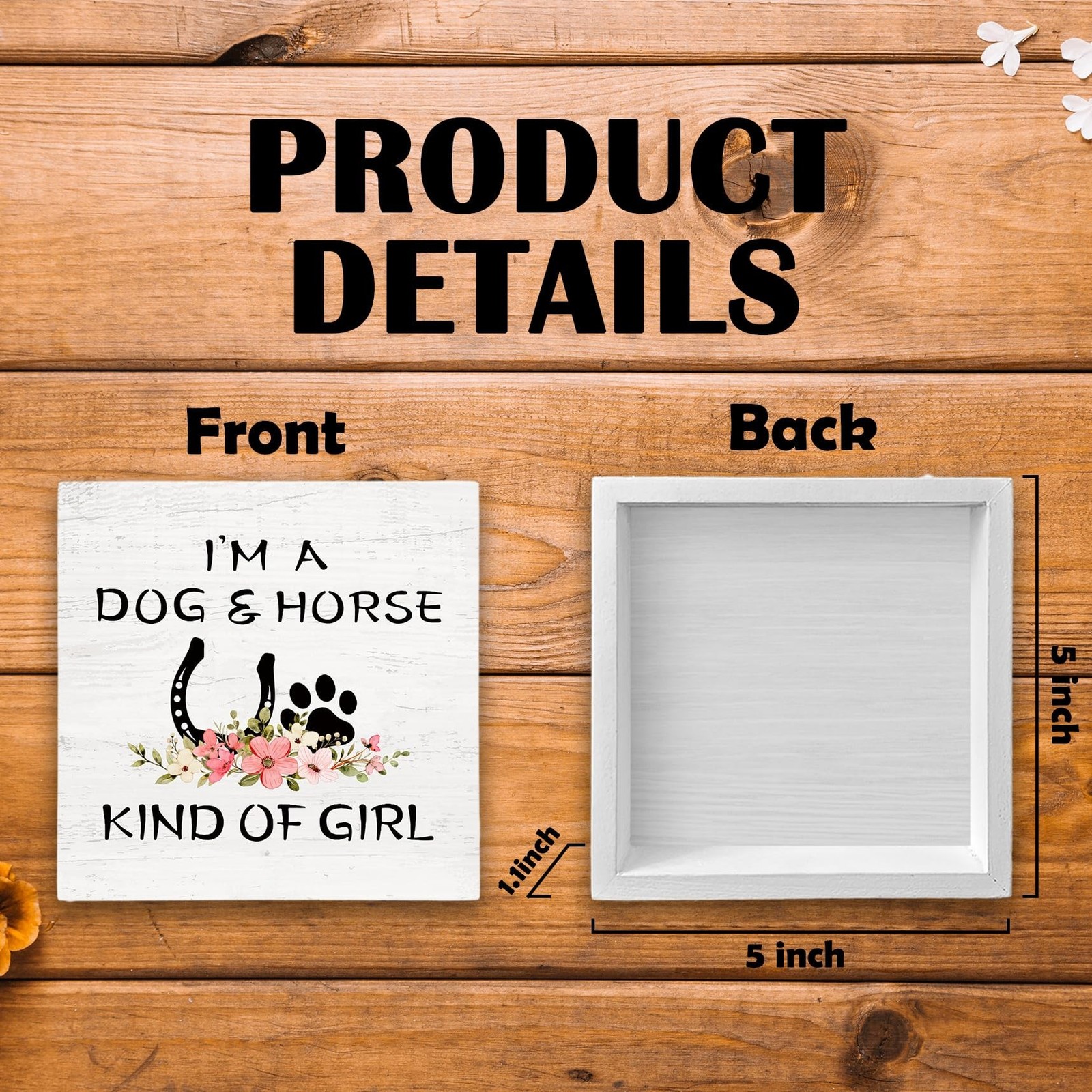 Dog Lovers Gifts Horse Gift for Women Wood Box Sign Desk Decor, I’m a Dog and…