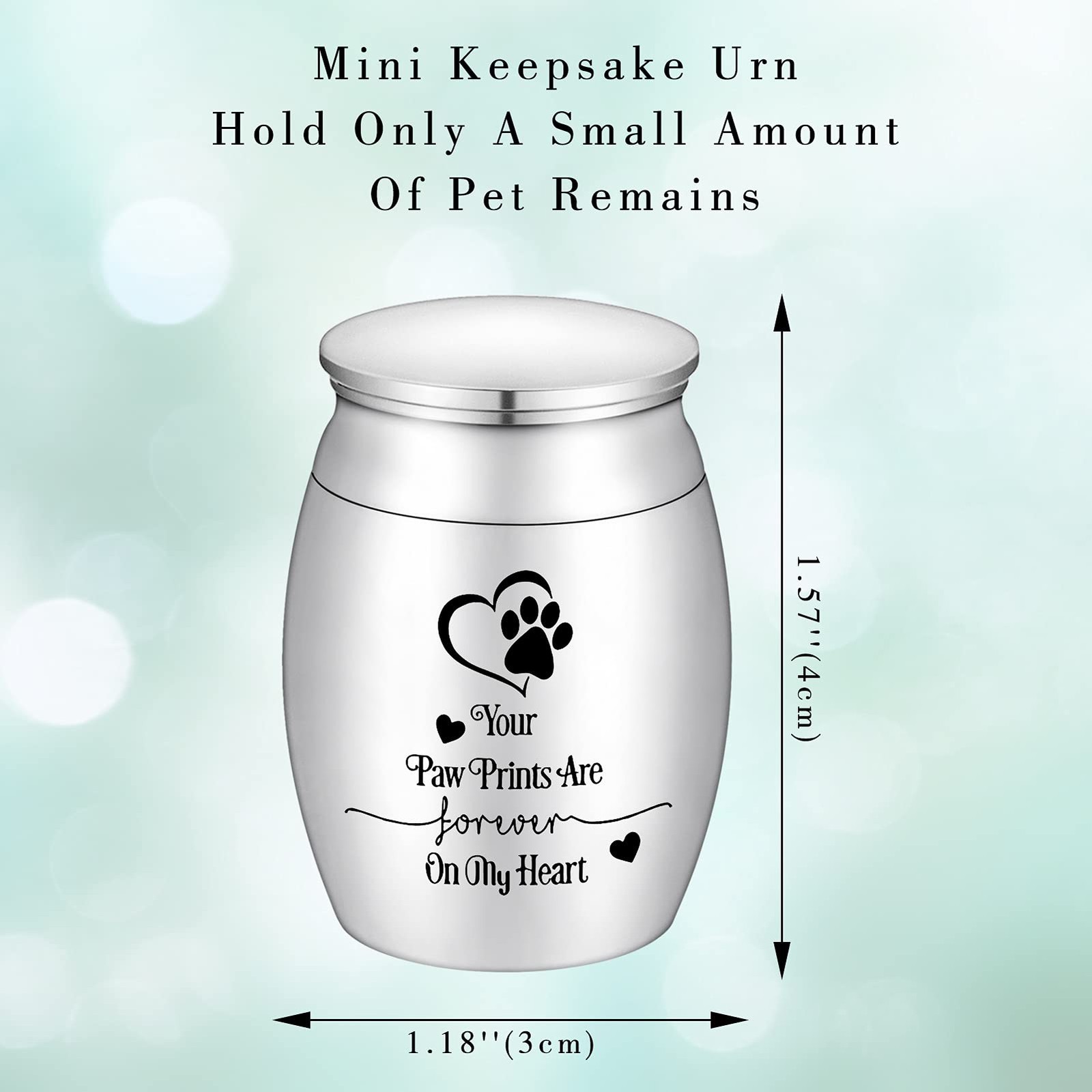 Small Dog Paw Keepsake Urn – Mini Cremation Urn for Pets – 1.57 Inches – Your…