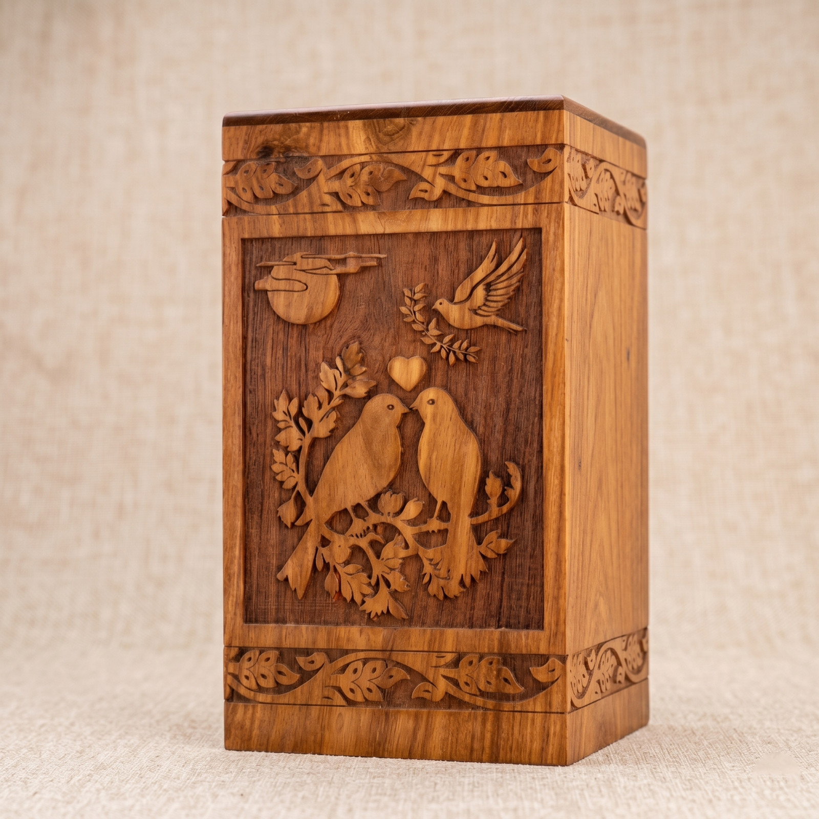 Tree of Life Wooden Urn Rosewood Handmade Cremation Ashes Human Pet