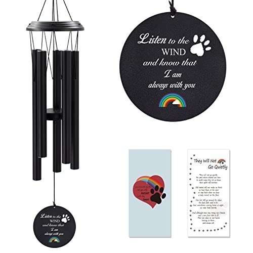 Pet Memorial Wind Chime 32 Inch Dog Cat Sympathy Gift Outdoor Aluminum