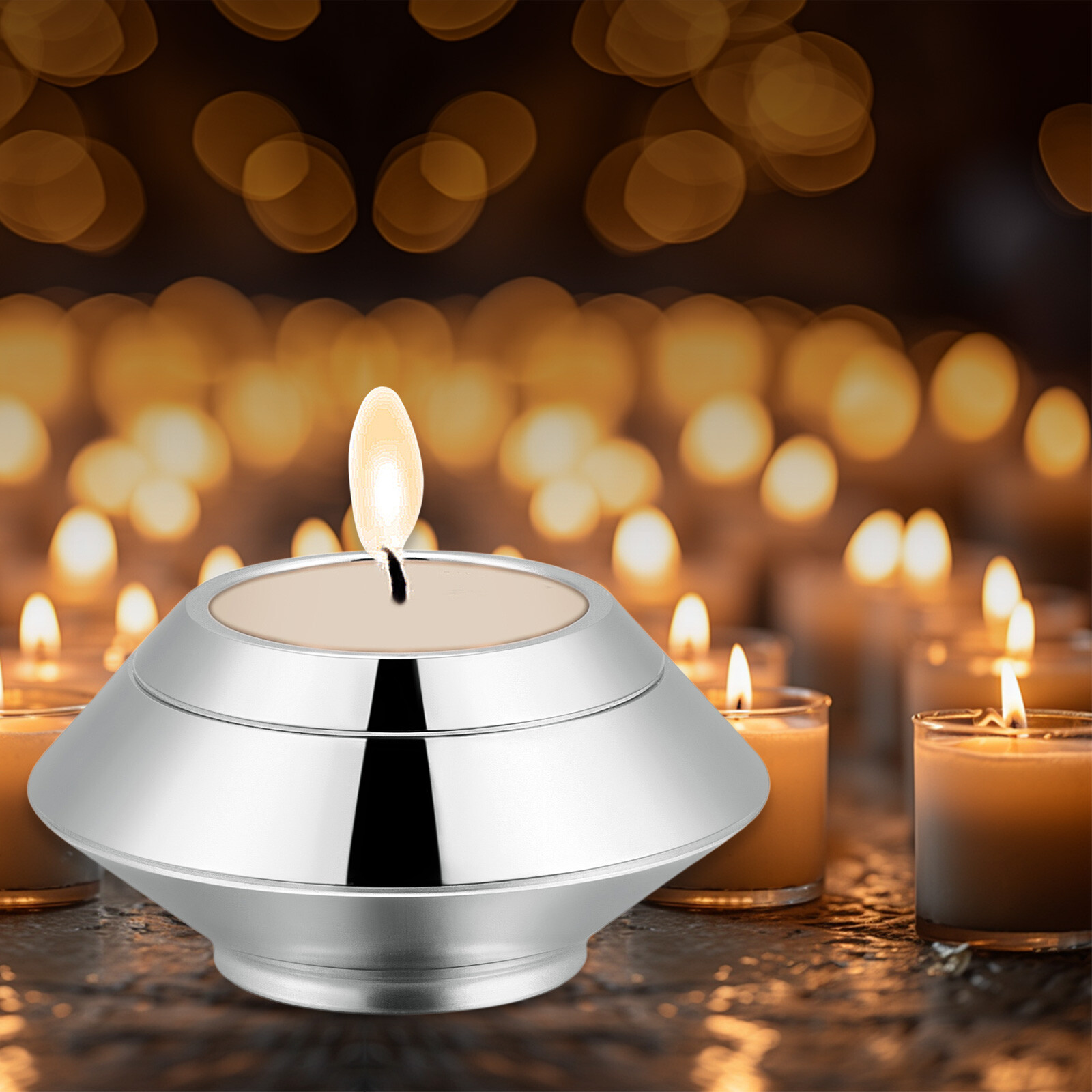Stainless Steel Candle Holder Cremation Ashes Urns for Human Pet-Urn Candlestick