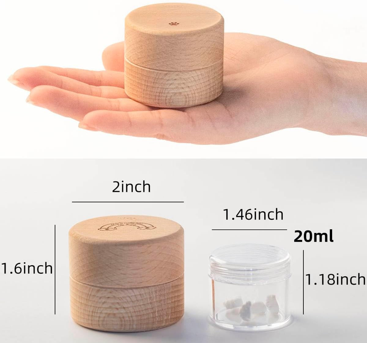 Pet Urns for Dog or Cat Ashes – with Transparent Acrylic Box – Mini Urns for Pet