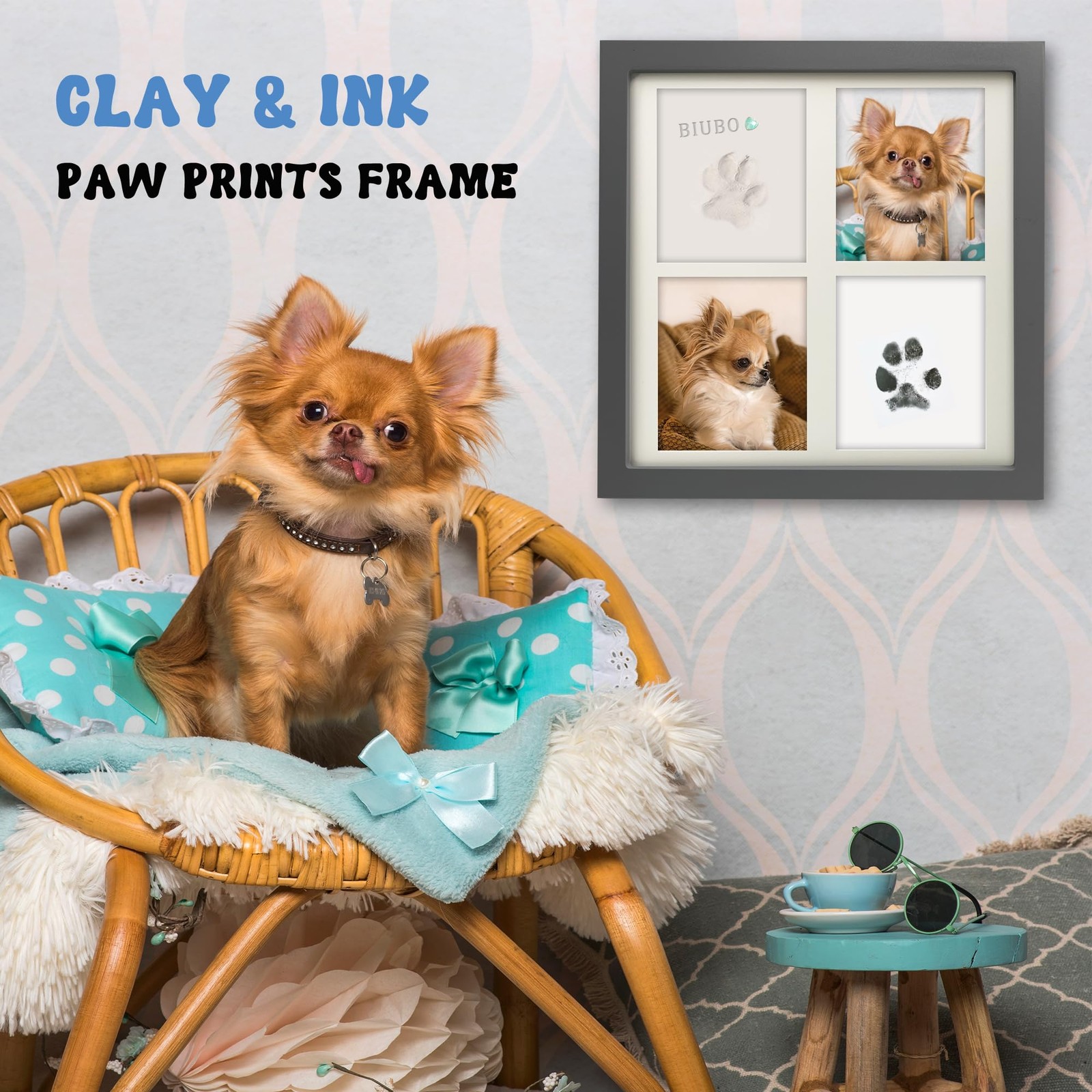 MYPAWLETS Ink & Clay Paw Print Kit for Dog Cat,Clean-Touch Ink Pad & Soft Cla…
