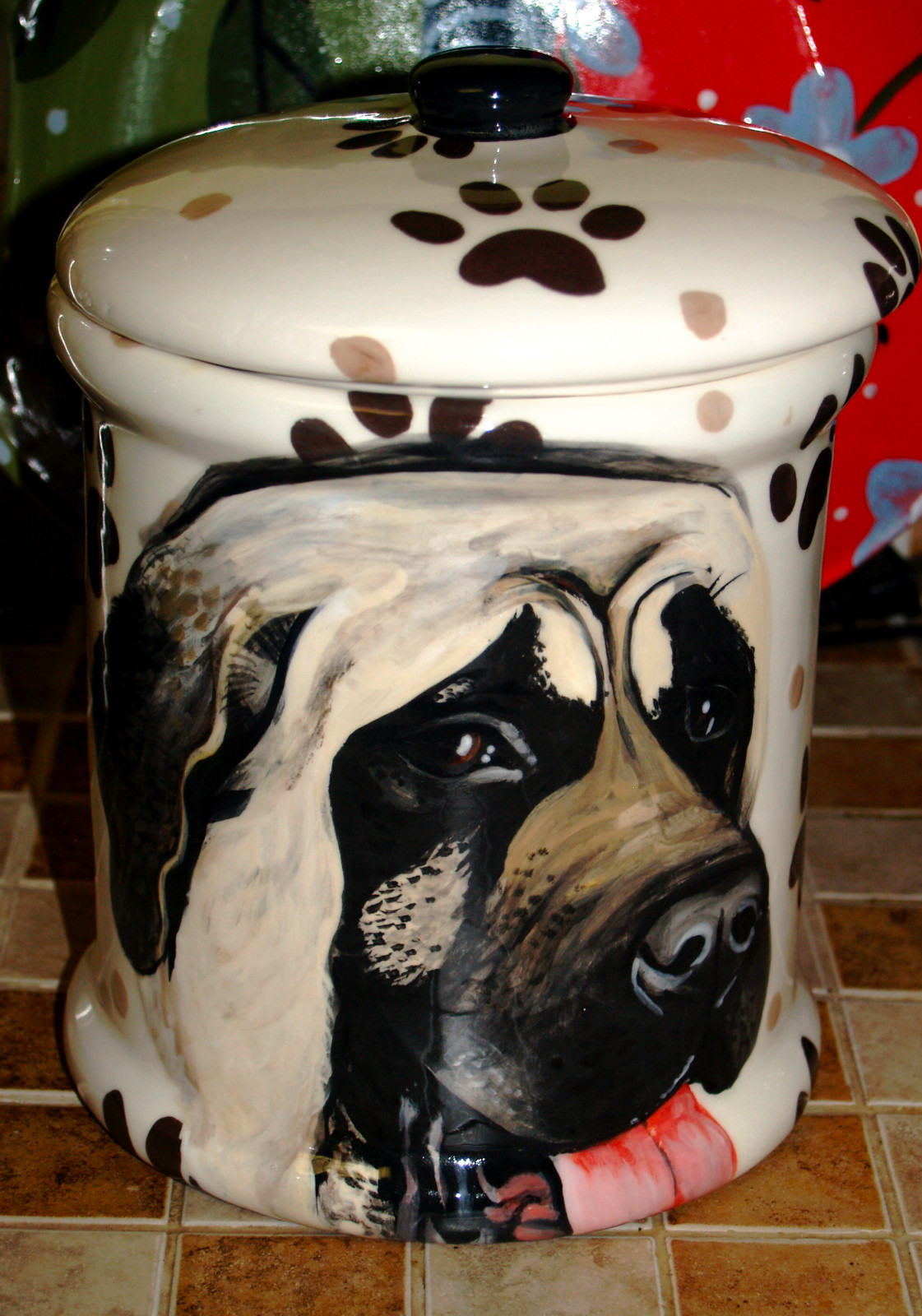 Custom Pet DOG mastiff bull cremation urn all breed types portrait jar