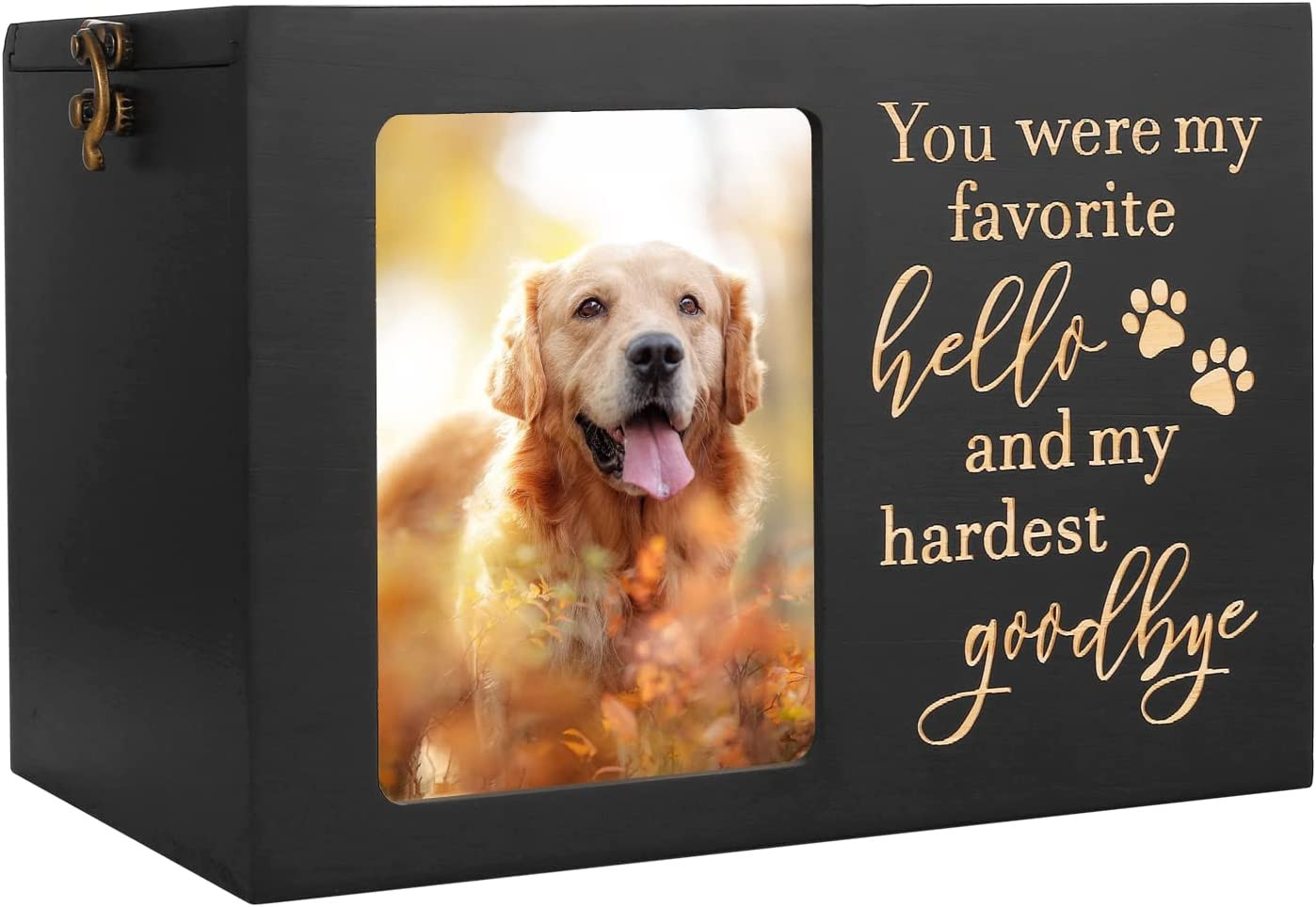 Pet Memorial Urns for Dog or Cat Ashes, Xlarge Wooden Funeral Cremation Urns wit