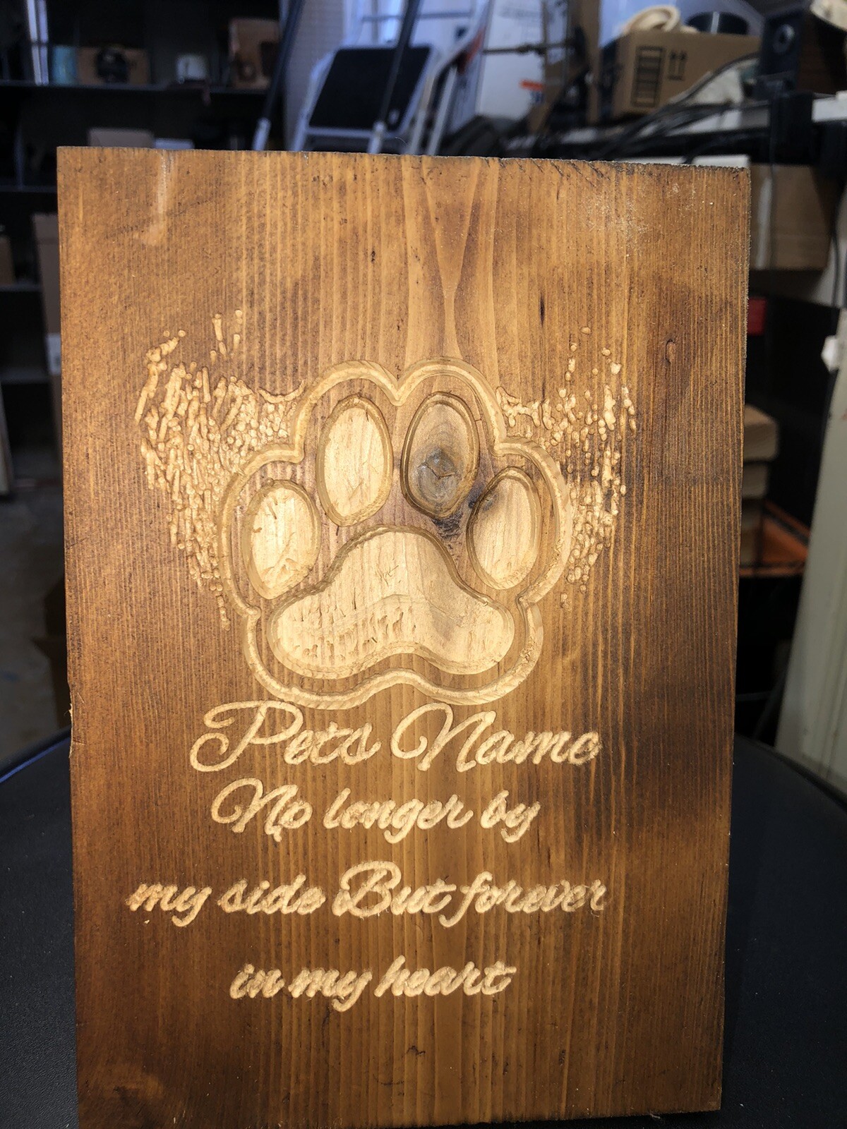 Custom Engraved 5x8x1/2 wood ceder Pet Memorial Name Plaque / Plate Sign