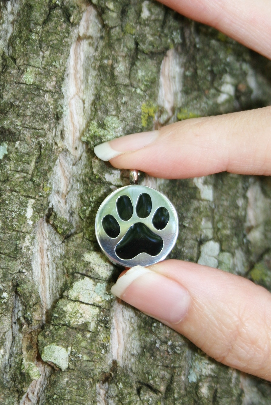 Paw Print Cremation Necklace Jewelry Pendant Urn for Ashes Pet Dog Cat Memorial