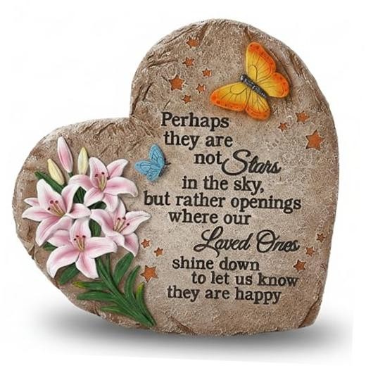 Memorial Garden Stone with Heartfelt Quote, 10 inch Garden Stepping Stones,