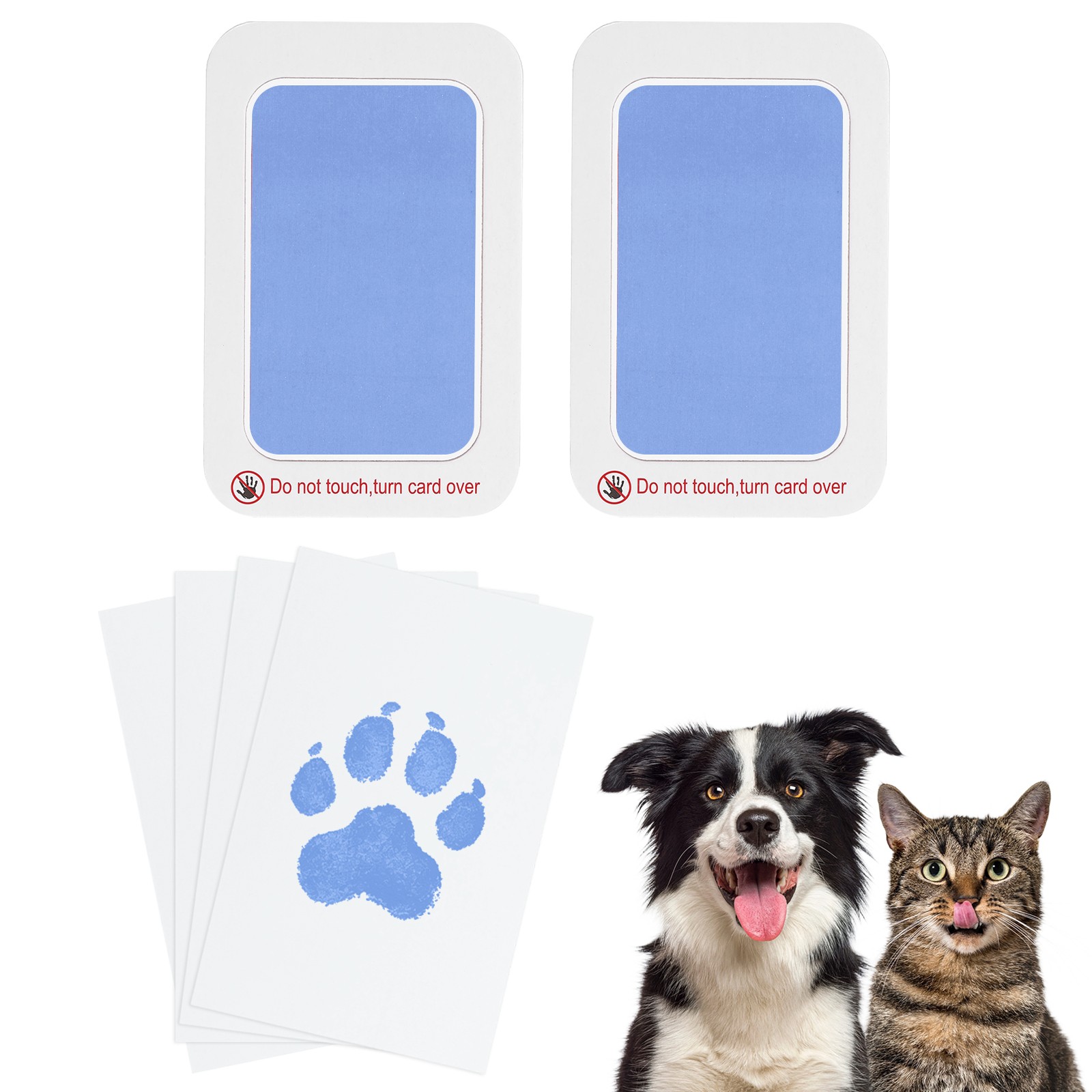 Pet Paw Print Kit, 5.7″X4.1″ Paw Print Impression, (Sky Blue, 2 Set)