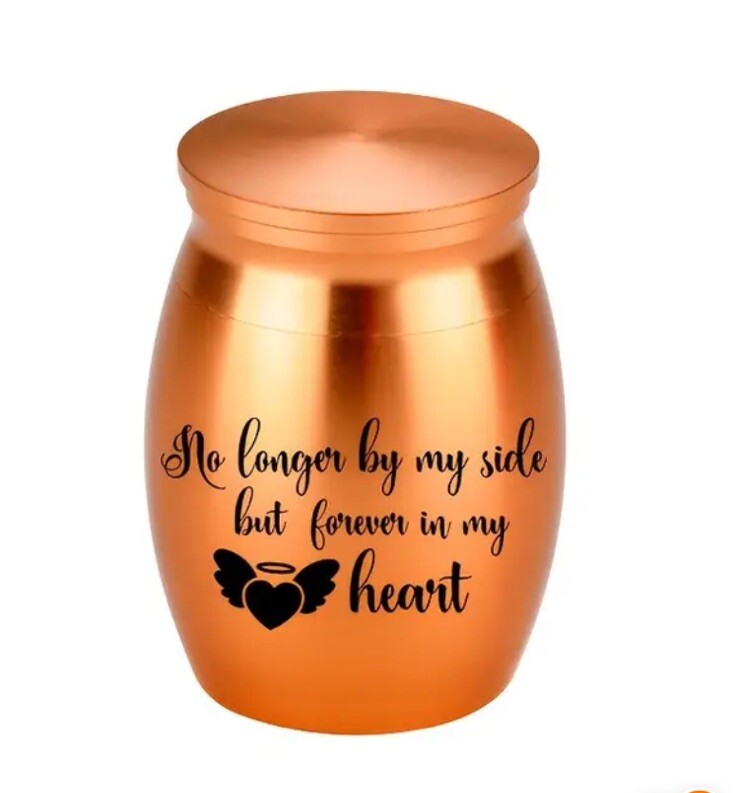 GOLD Steel Mini Memorial Cremation Keepsake Urns For Pet Dogs Cats Ashes Small