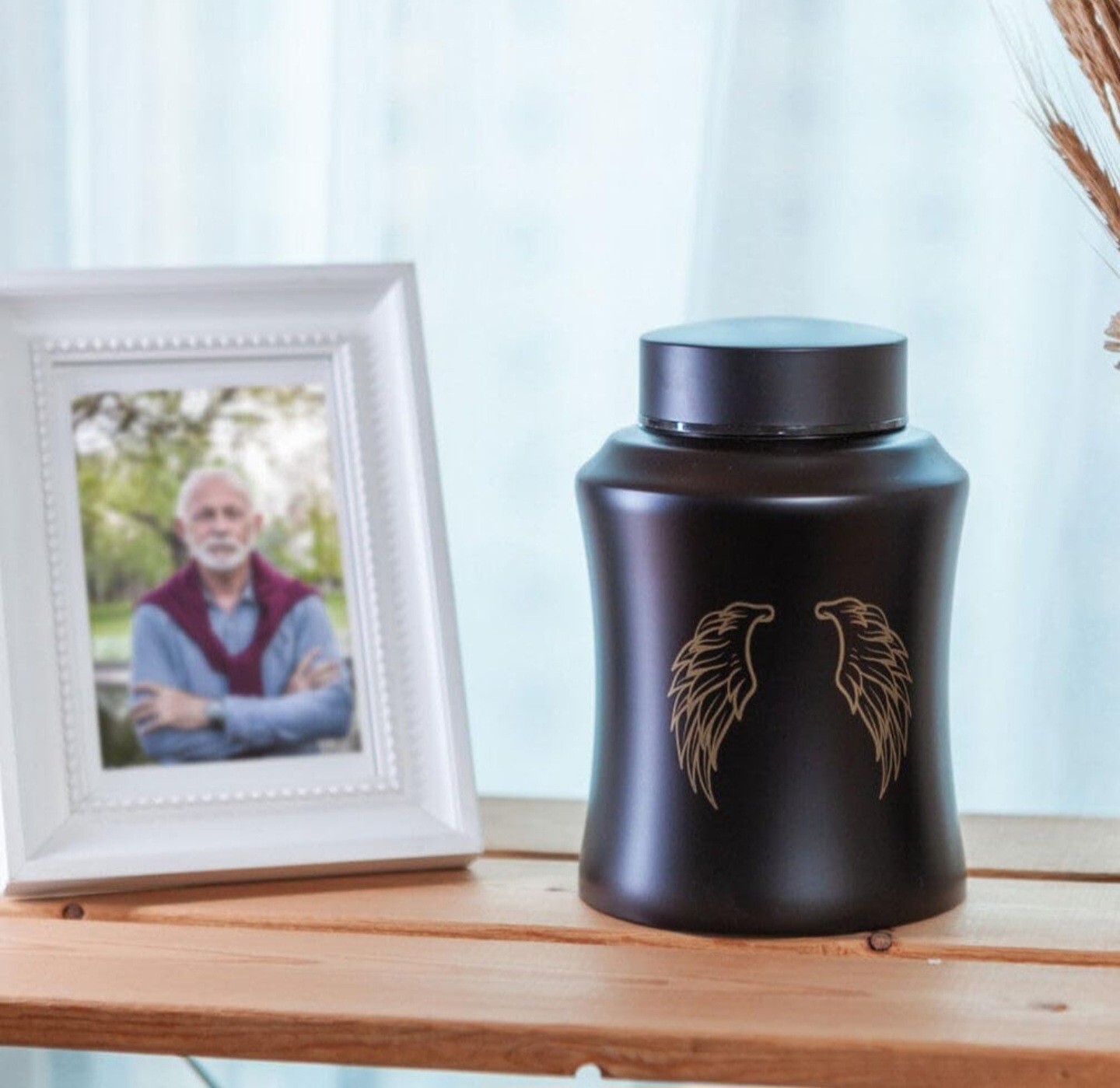 NEWDREAM Pet Urn Metal Matte Black