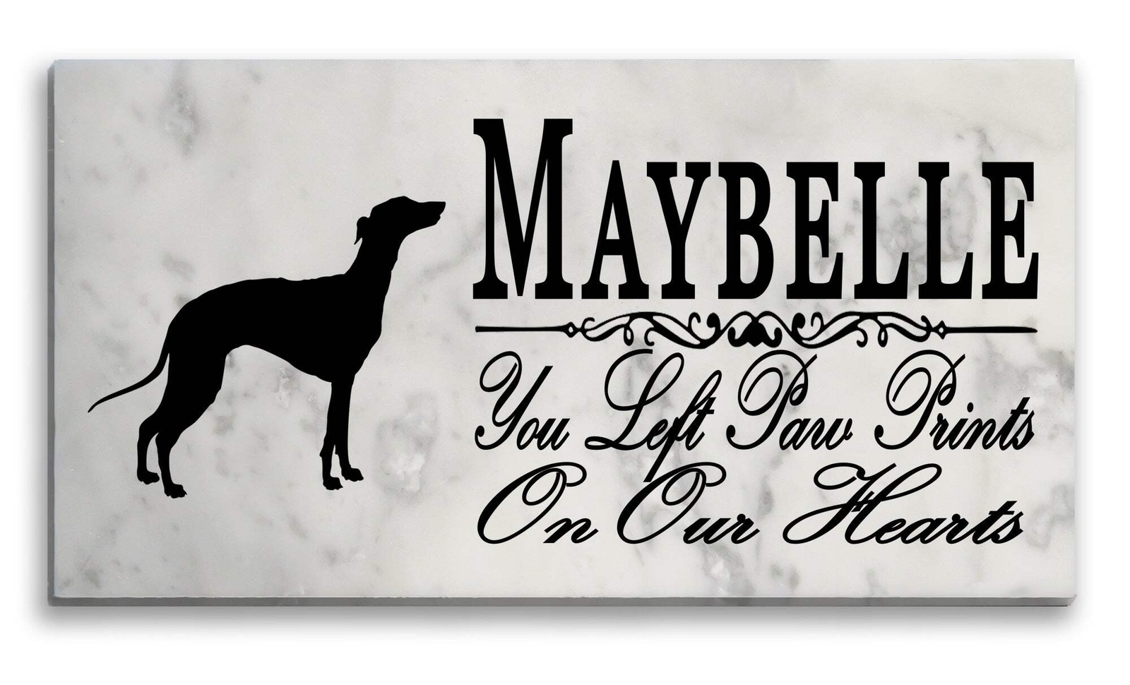 Greyhound Memorial Stone Personalized Dog Garden Rock Grave Marker Outdoor or In