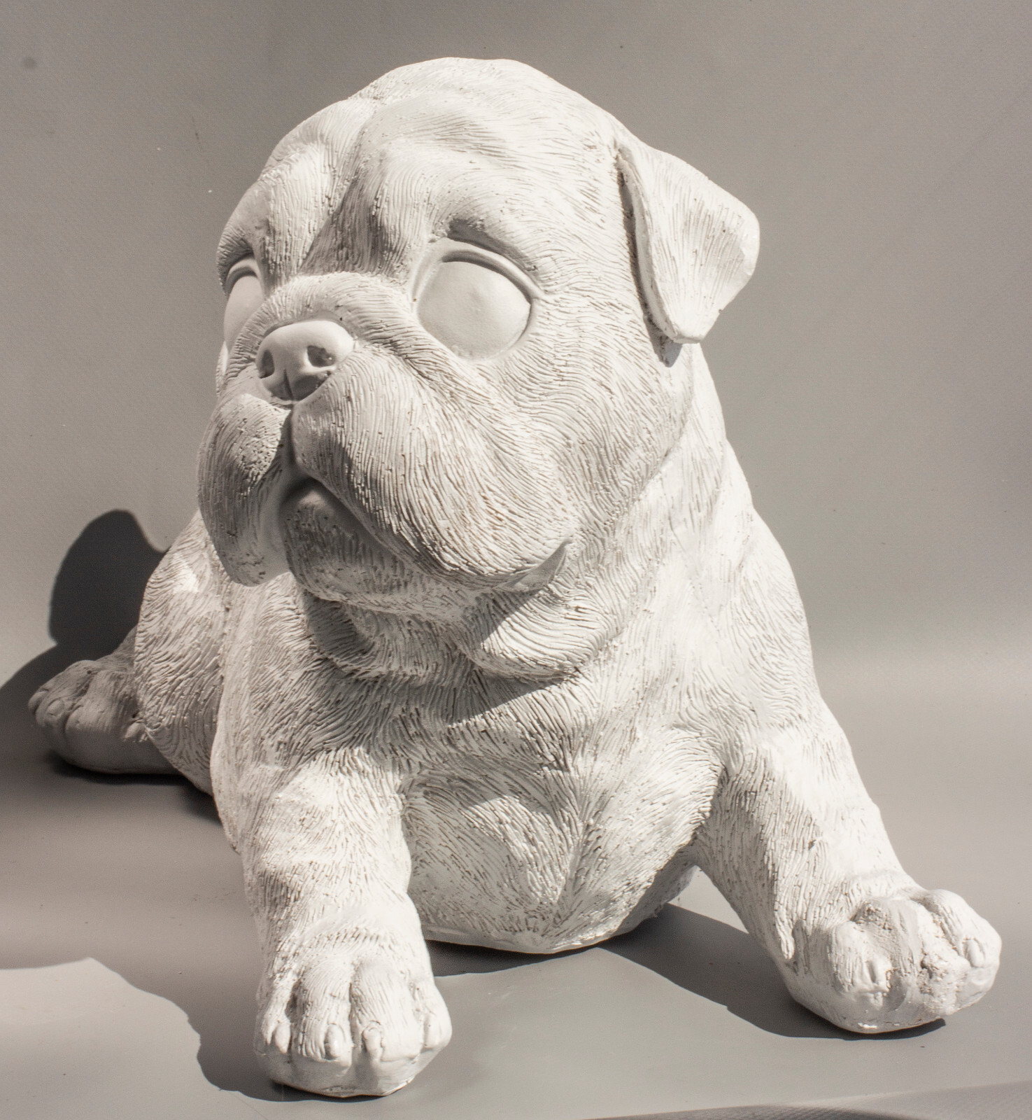 Unpainted Pet Cremation Urn Pug Dog Ashes Memorial Sculpture Funeral Grave Decor