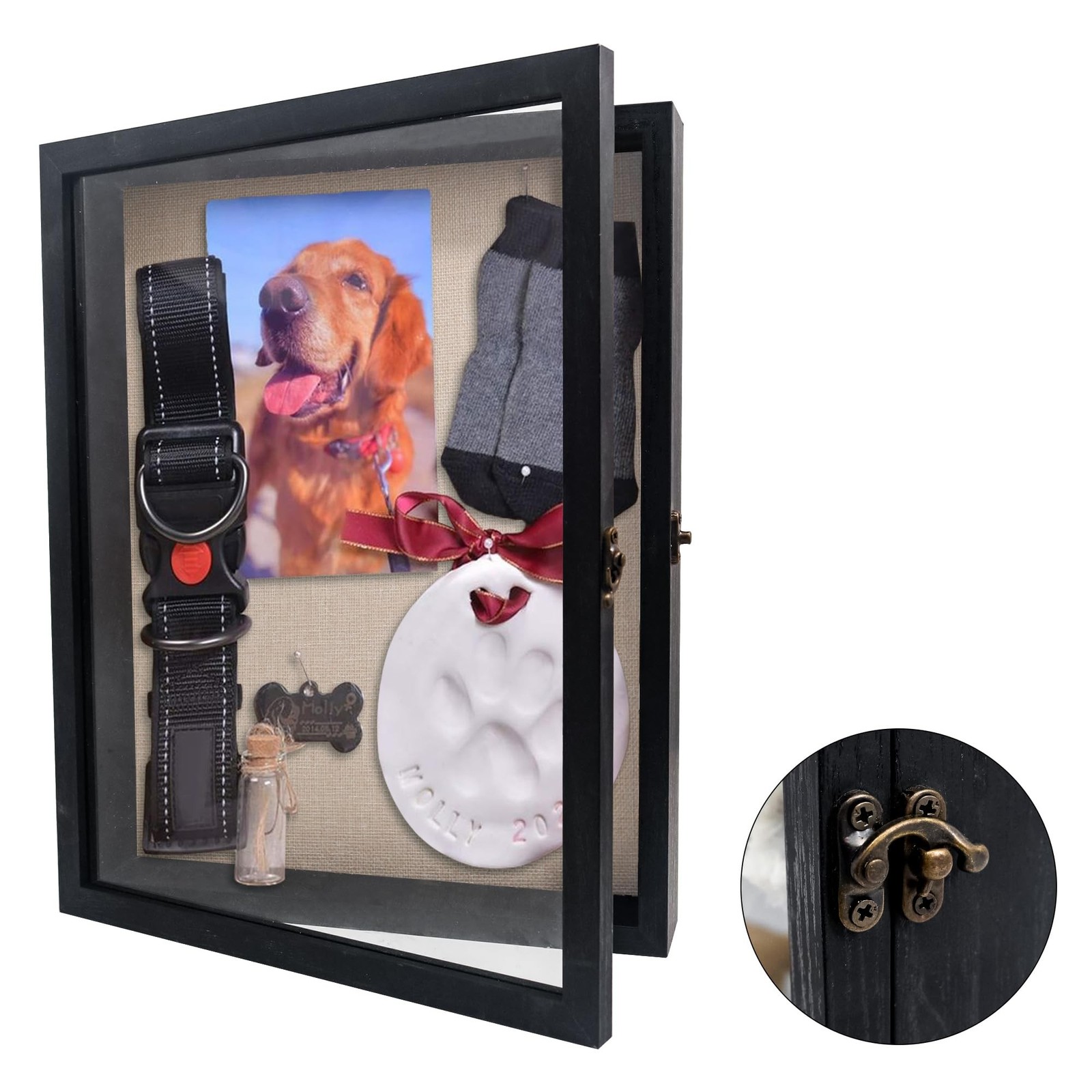 Pet Memorial Shadow Box 11×14, Pet Memorial Dispaly Case Picture Frame Dogs a…