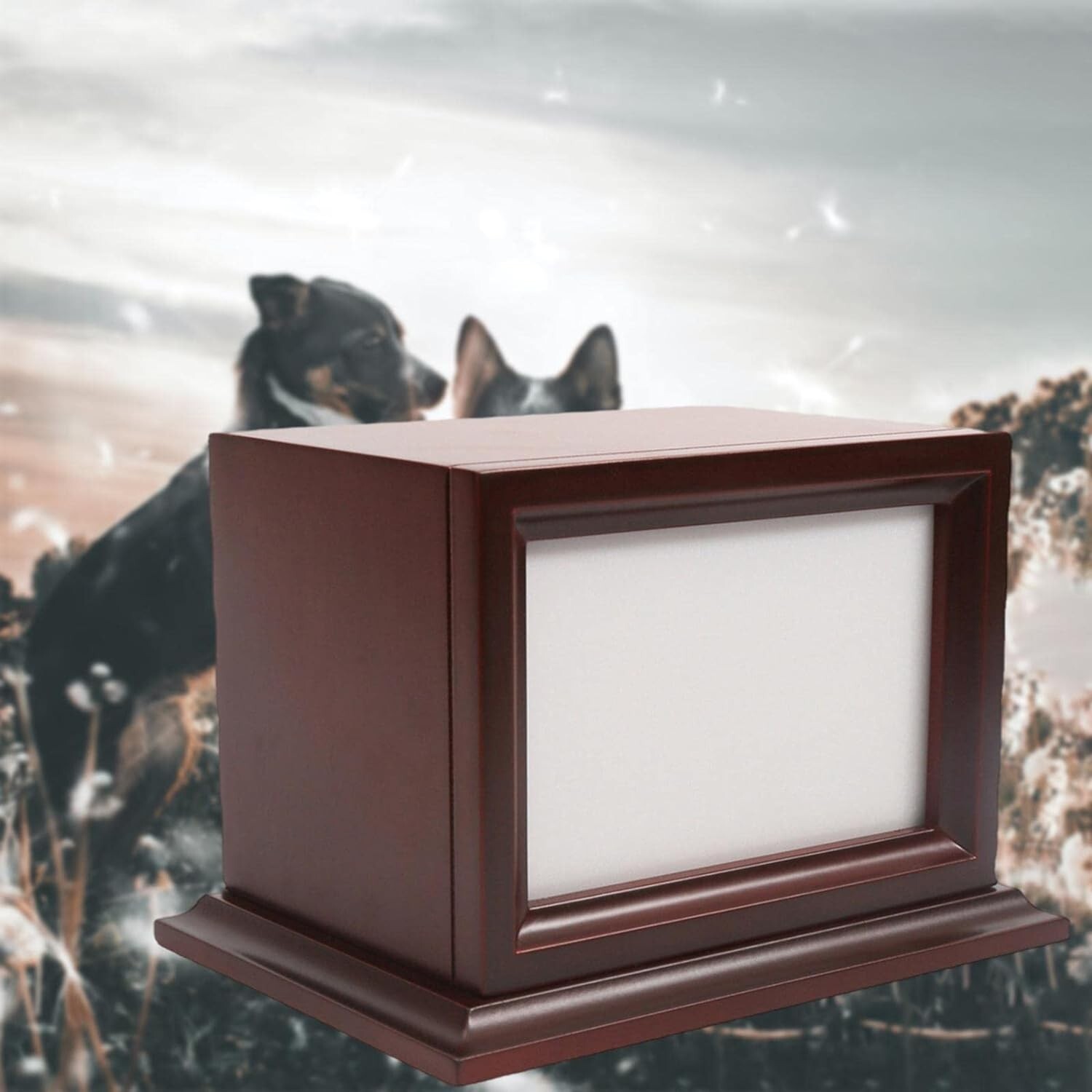Pet Cremation Urn Solid Wood Photo frame Beautifully made For Your Pet To 70Lbs