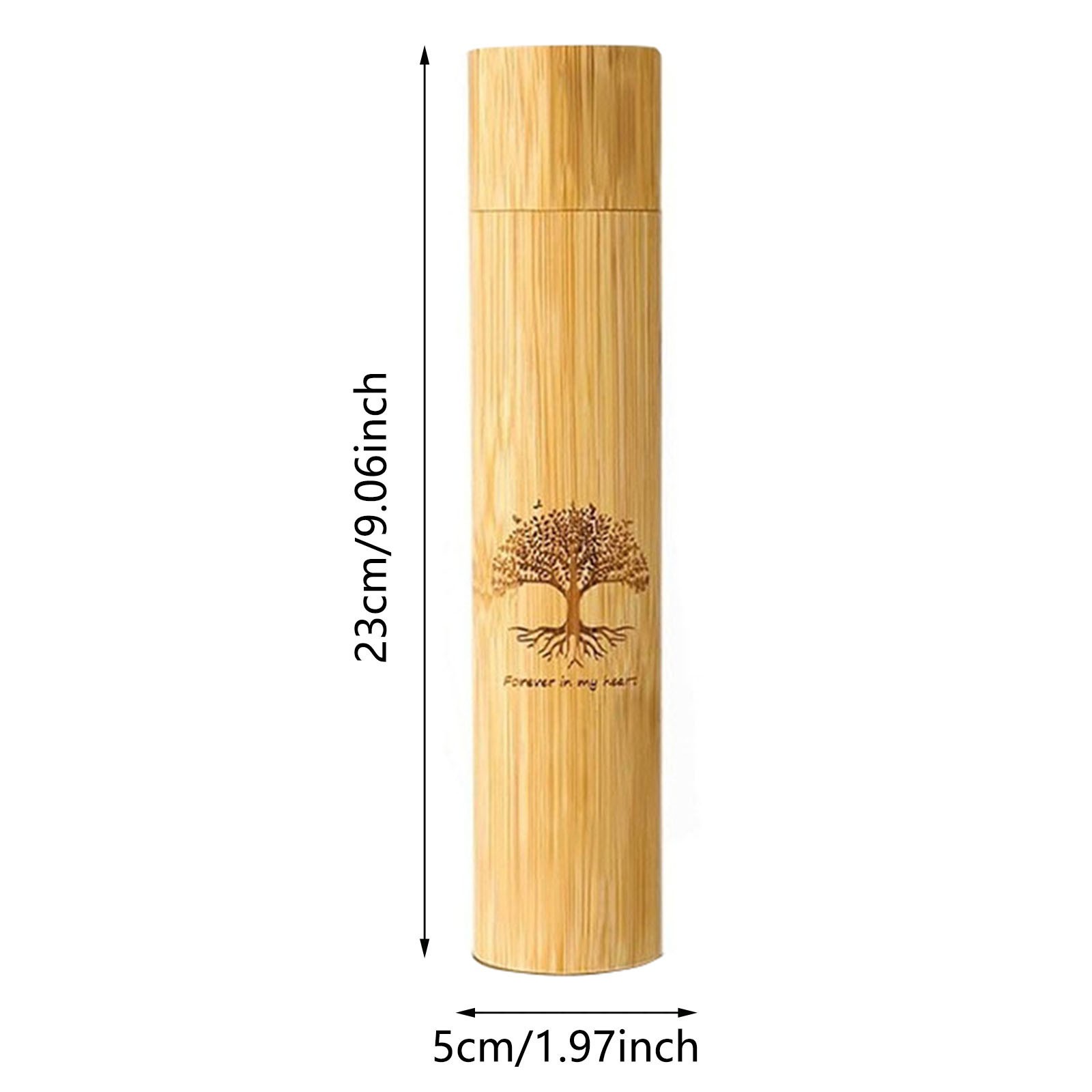 Bamboo Pet Urn for Dog/Cat Ashes, Tree of Life Engraved Memorial Container
