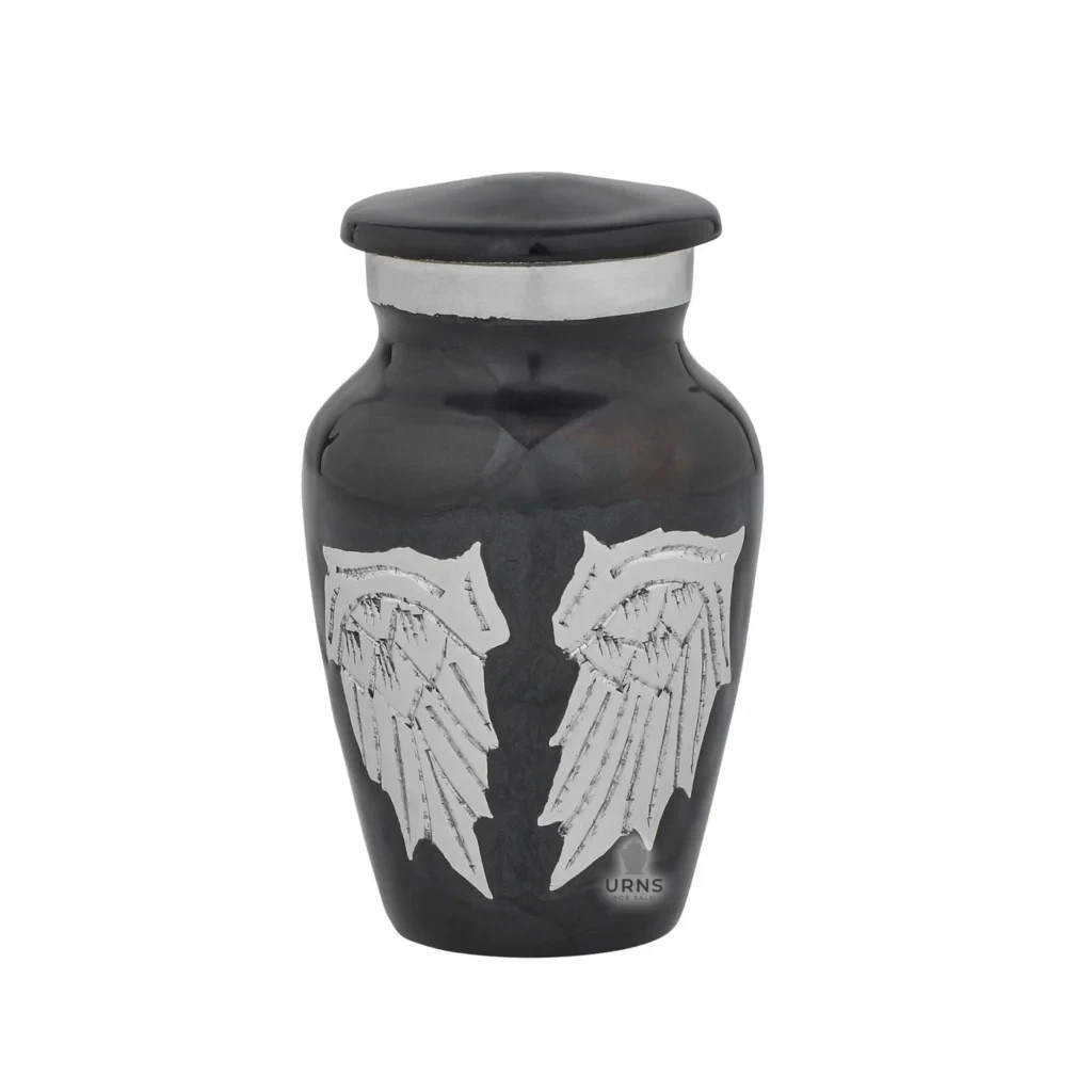 Midnight Wings Angel Keepsake Urn – Small Memorial Urn for Ashes