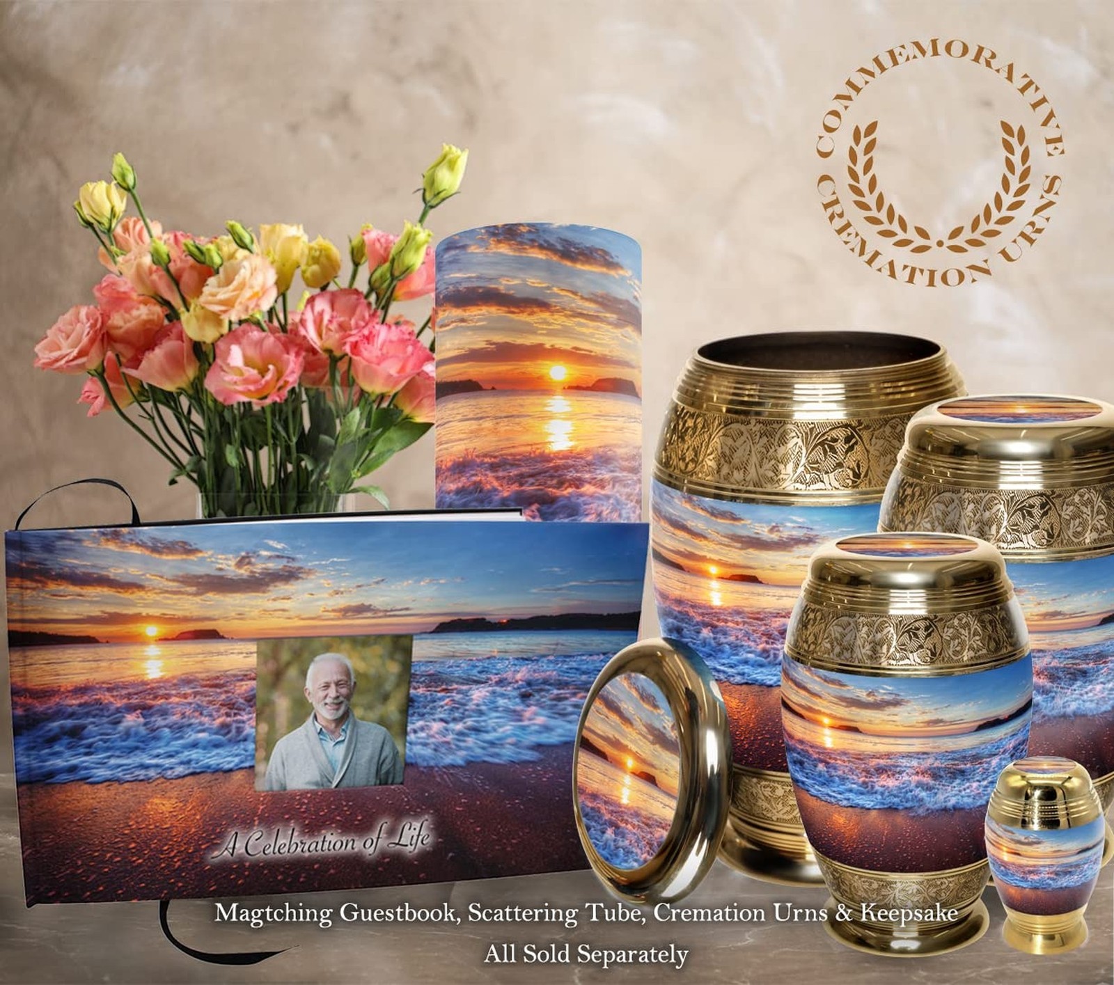 Hawaiian Sunset Cremation Urn for Ashes Adult Male – Personalized Urn for Ash…